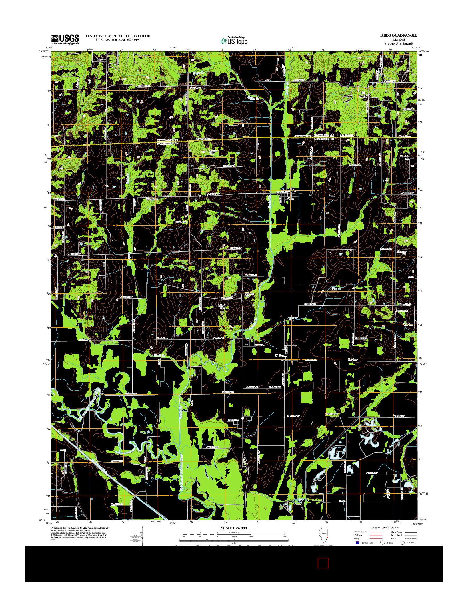 USGS US TOPO 7.5-MINUTE MAP FOR BIRDS, IL 2012