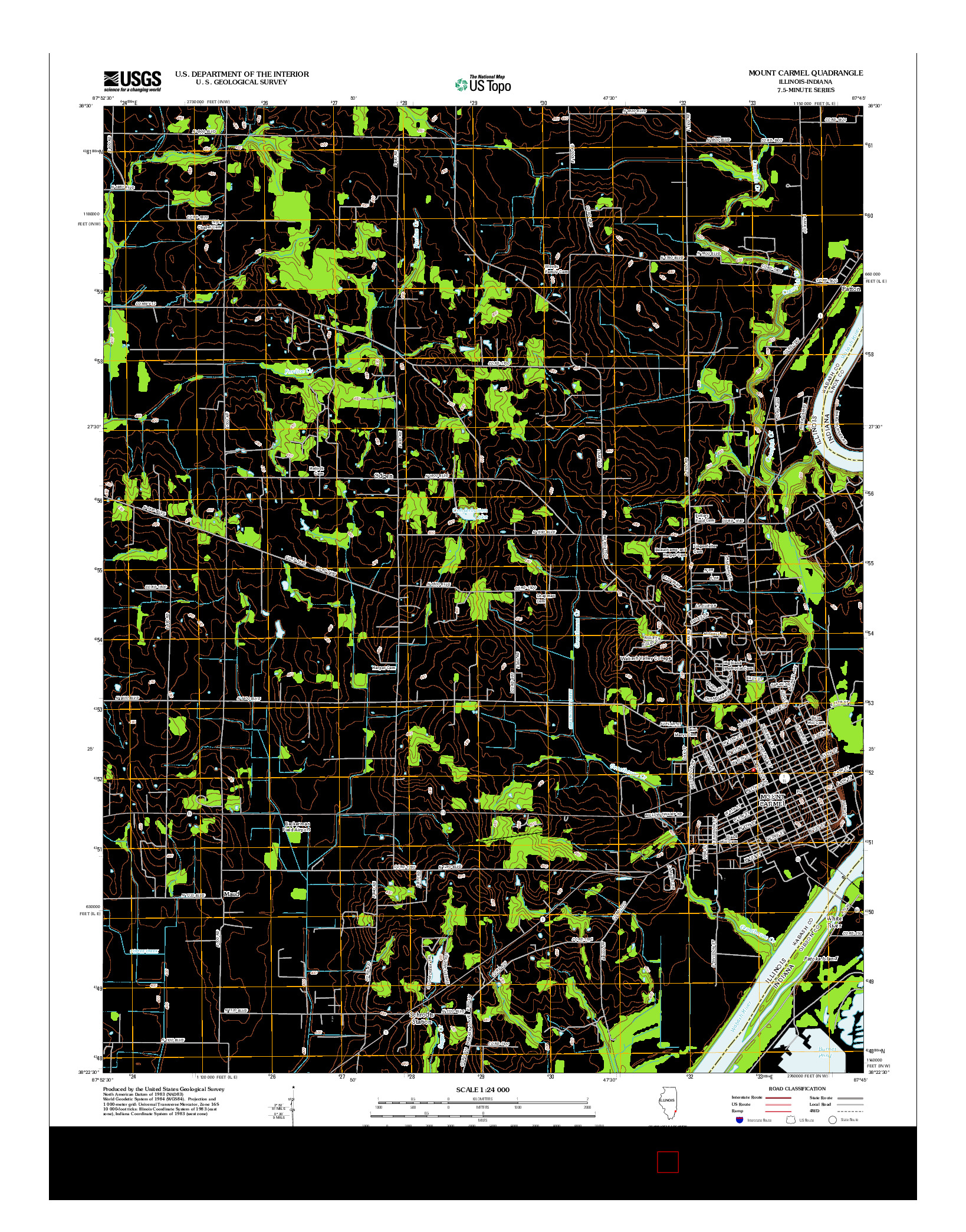 USGS US TOPO 7.5-MINUTE MAP FOR MOUNT CARMEL, IL-IN 2012