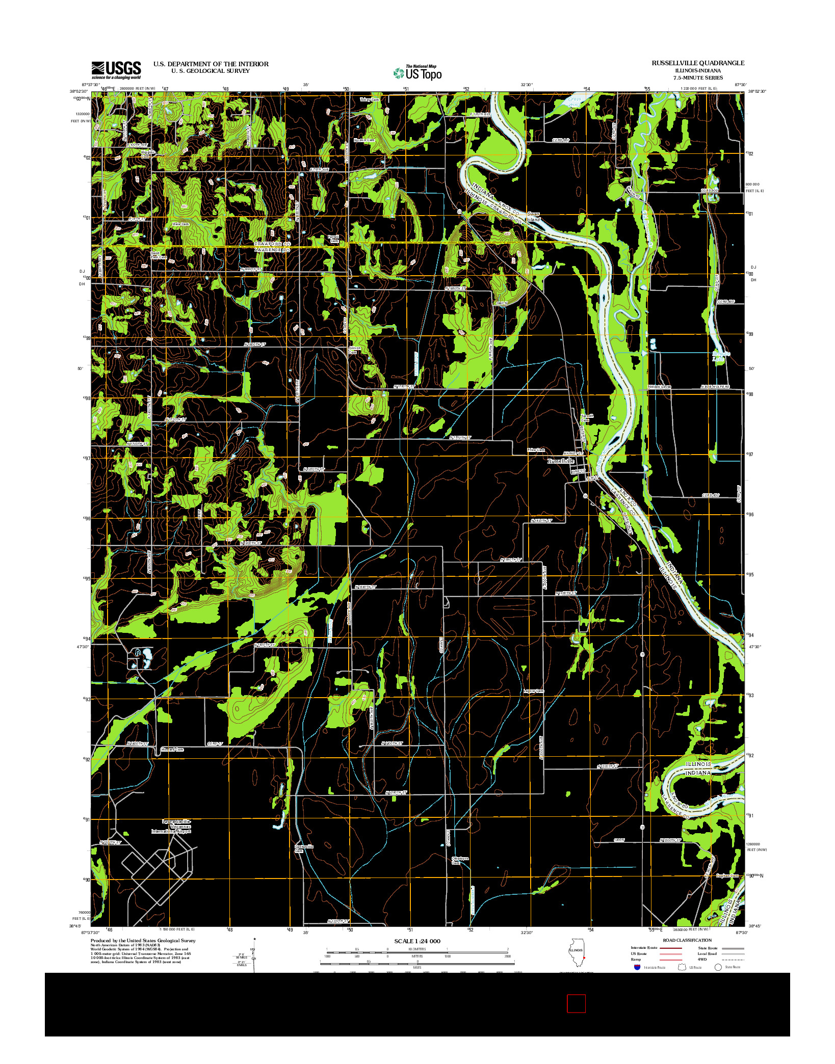 USGS US TOPO 7.5-MINUTE MAP FOR RUSSELLVILLE, IL-IN 2012