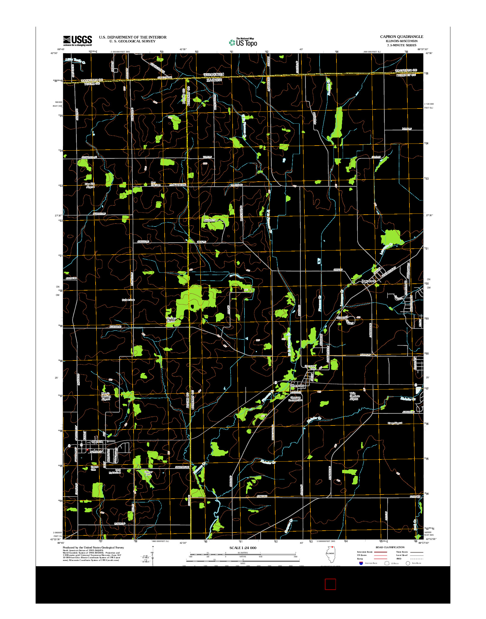USGS US TOPO 7.5-MINUTE MAP FOR CAPRON, IL-WI 2012