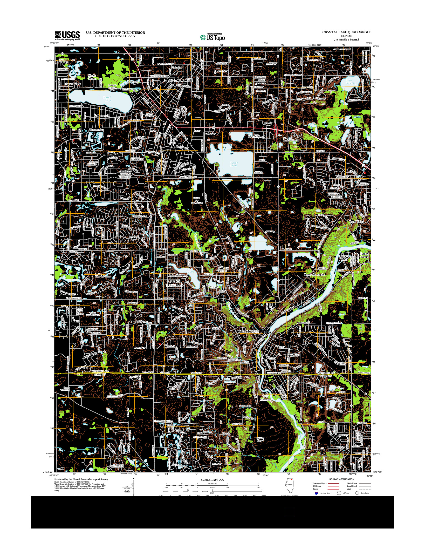 USGS US TOPO 7.5-MINUTE MAP FOR CRYSTAL LAKE, IL 2012