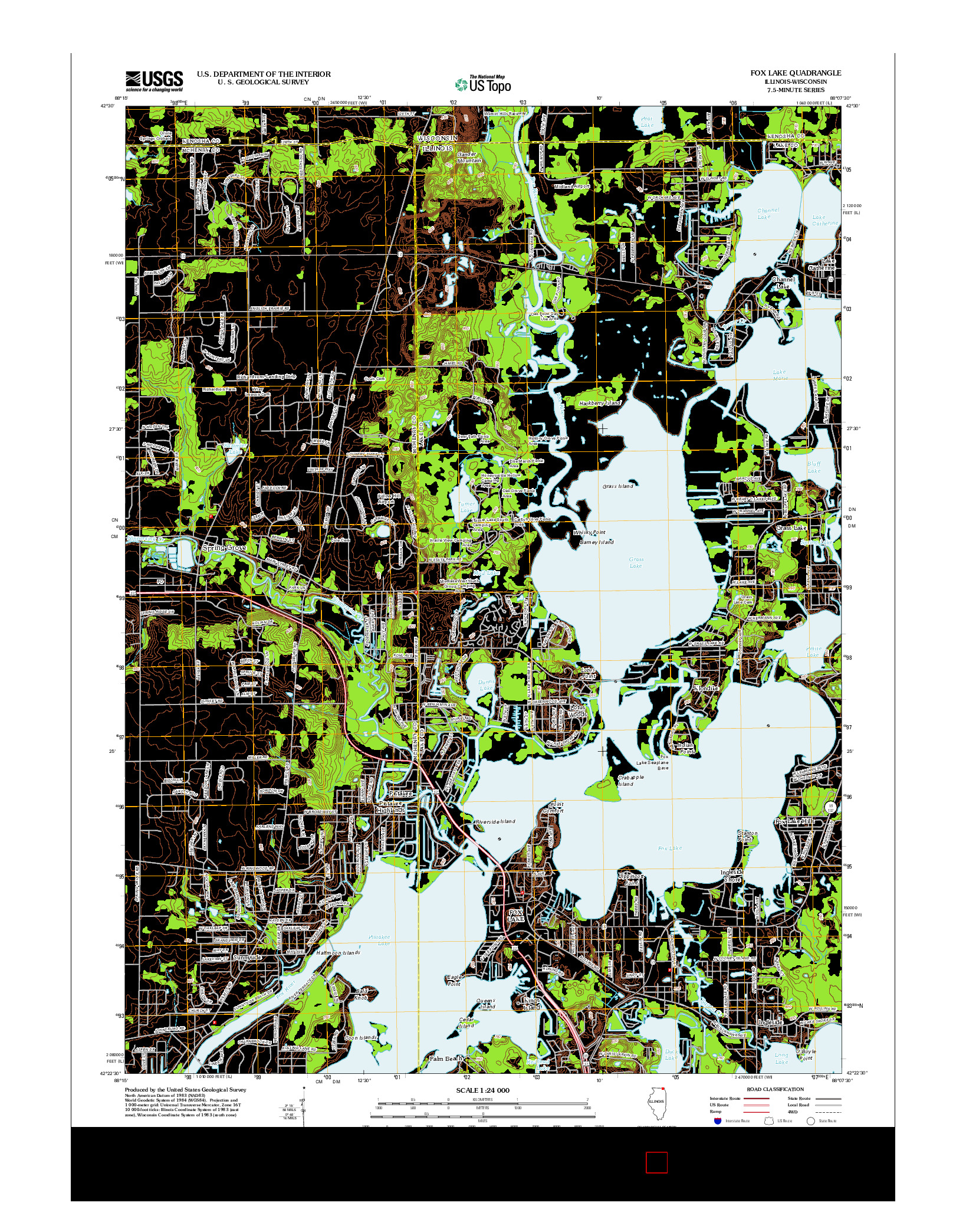 USGS US TOPO 7.5-MINUTE MAP FOR FOX LAKE, IL-WI 2012