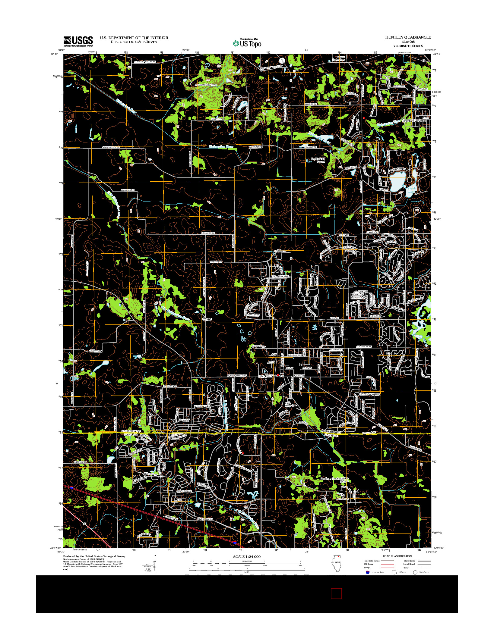 USGS US TOPO 7.5-MINUTE MAP FOR HUNTLEY, IL 2012