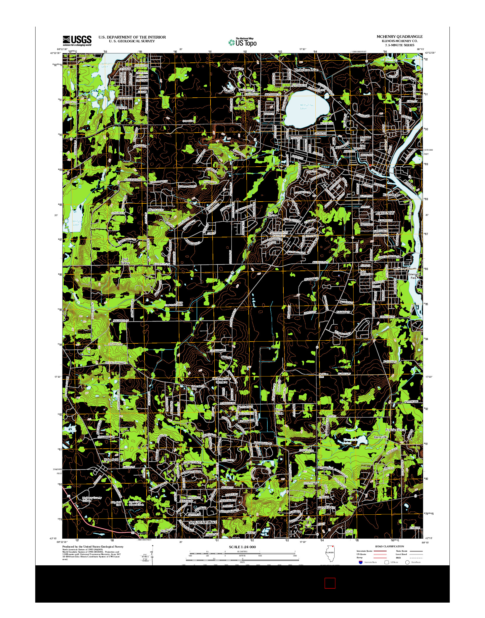 USGS US TOPO 7.5-MINUTE MAP FOR MCHENRY, IL 2012