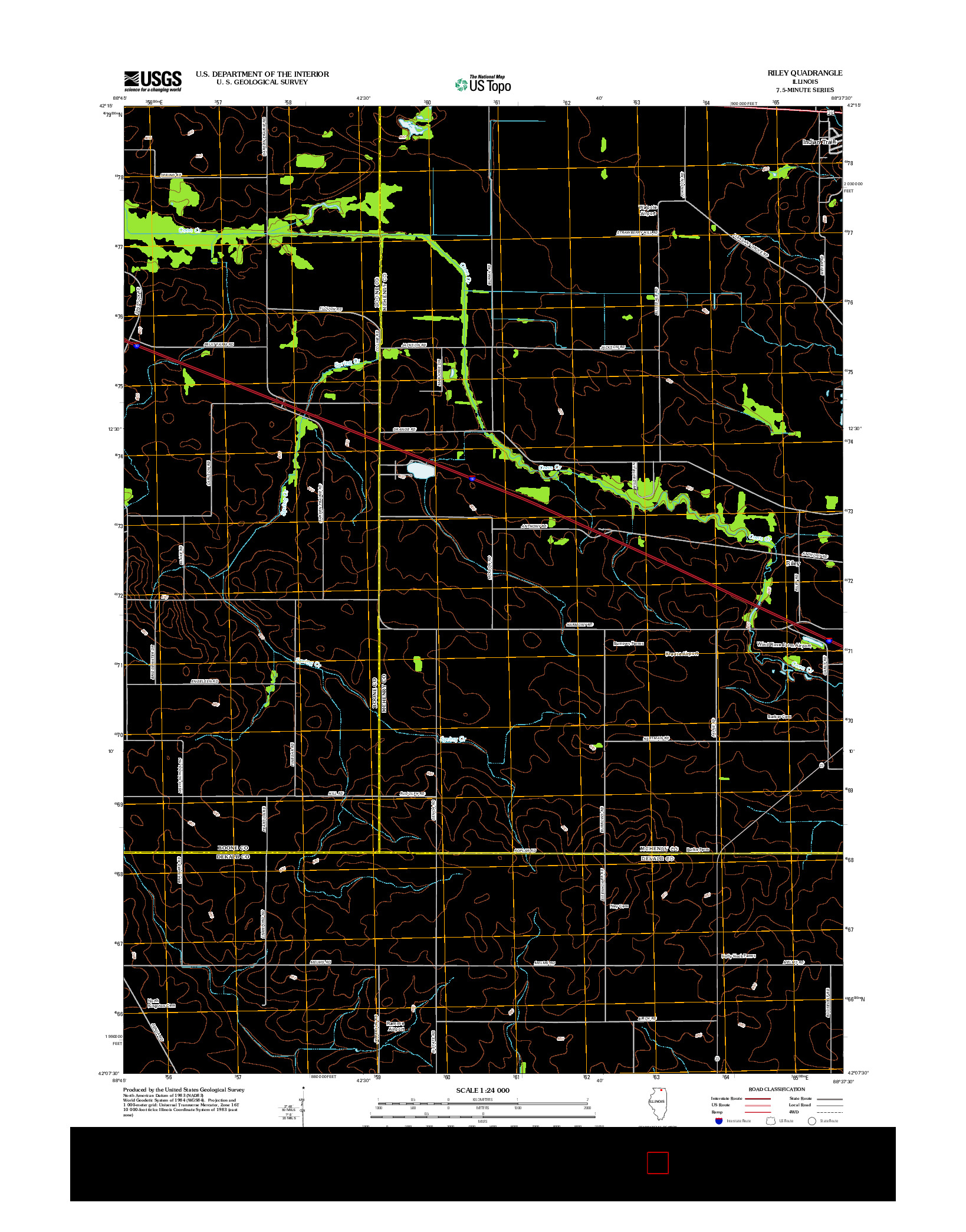 USGS US TOPO 7.5-MINUTE MAP FOR RILEY, IL 2012