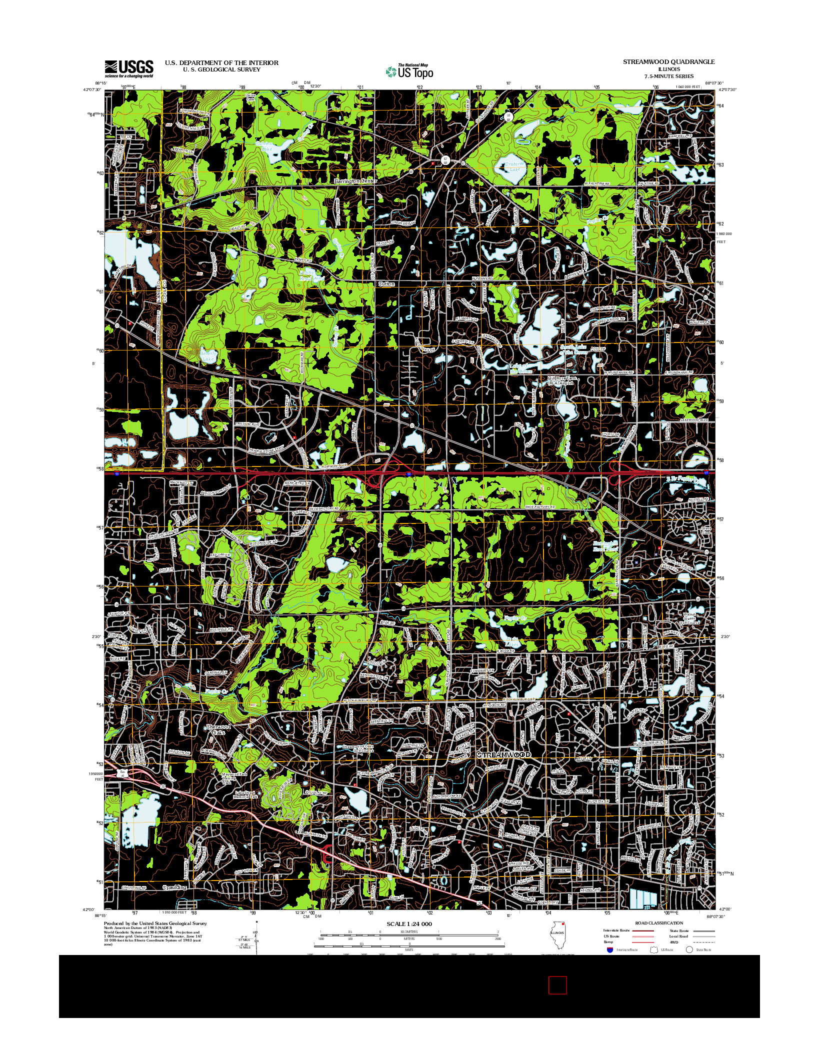 USGS US TOPO 7.5-MINUTE MAP FOR STREAMWOOD, IL 2012