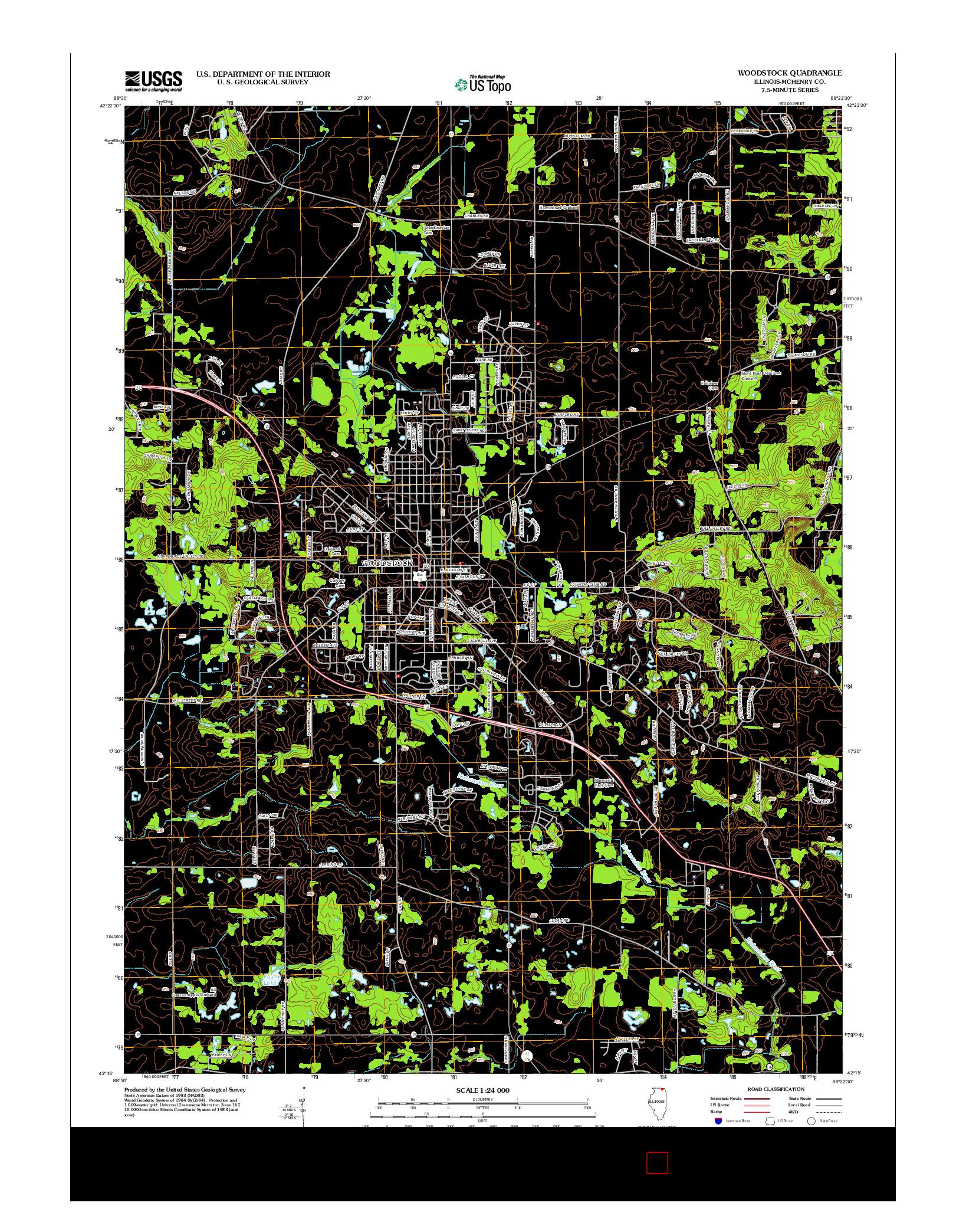 USGS US TOPO 7.5-MINUTE MAP FOR WOODSTOCK, IL 2012