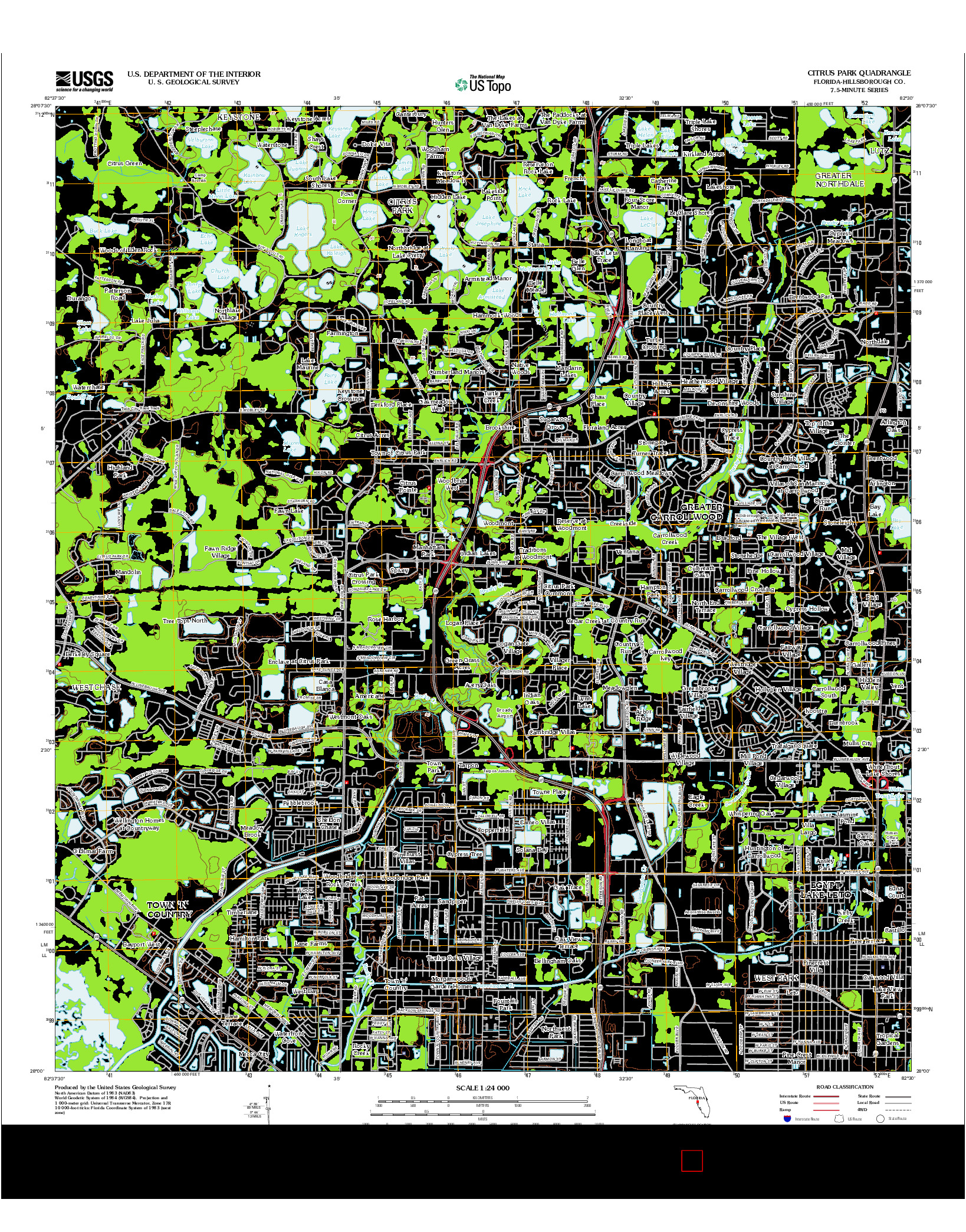 USGS US TOPO 7.5-MINUTE MAP FOR CITRUS PARK, FL 2012