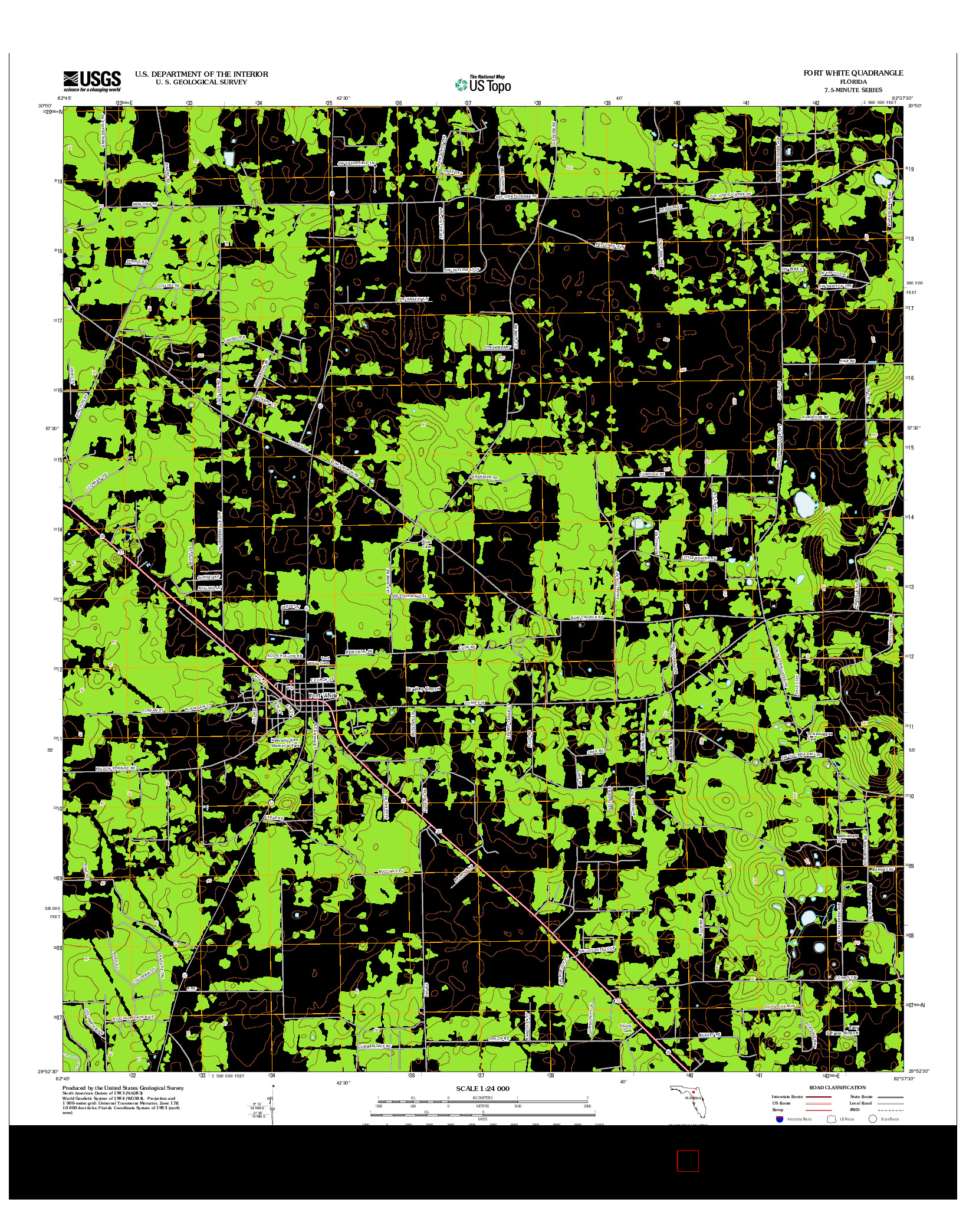 USGS US TOPO 7.5-MINUTE MAP FOR FORT WHITE, FL 2012