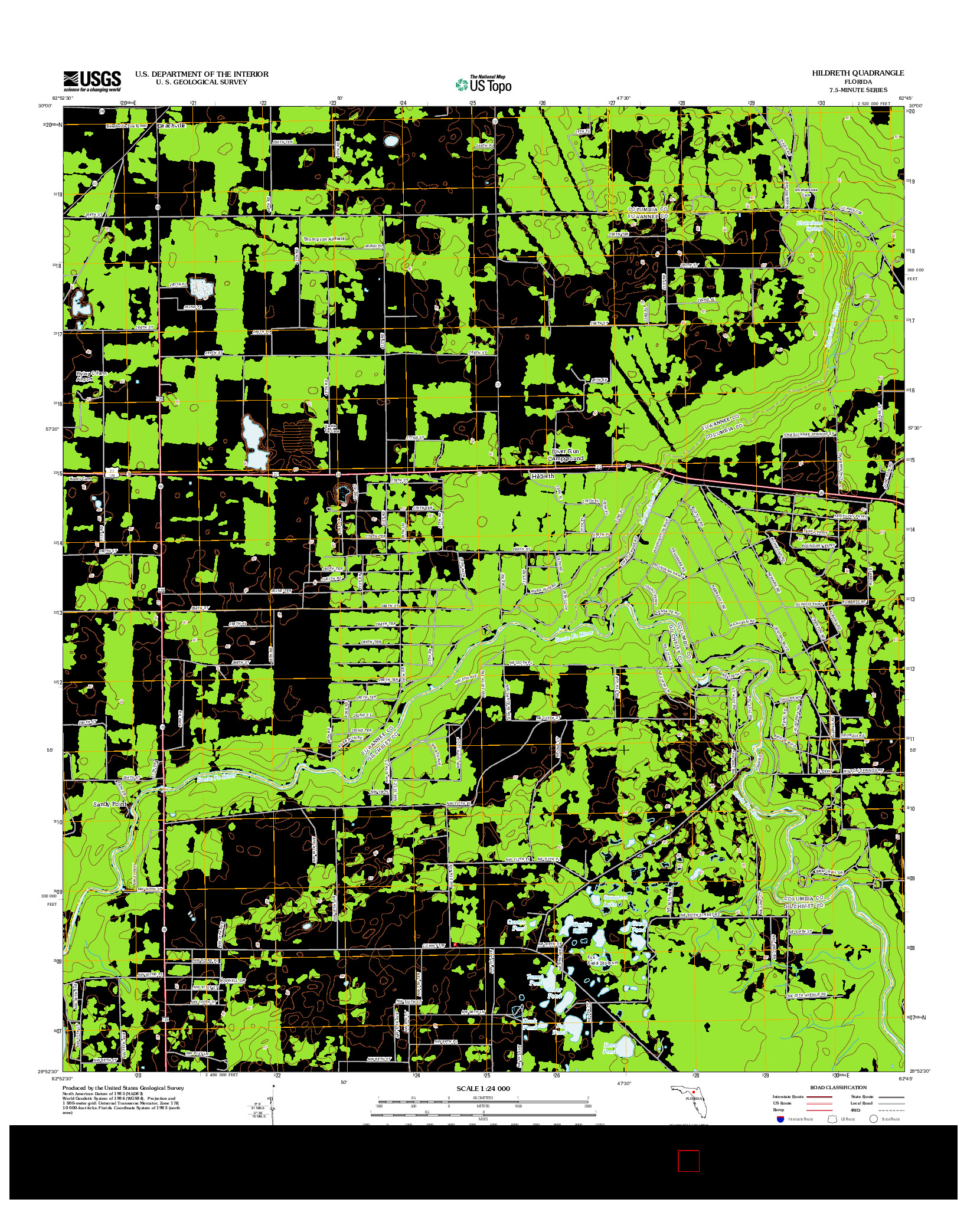 USGS US TOPO 7.5-MINUTE MAP FOR HILDRETH, FL 2012