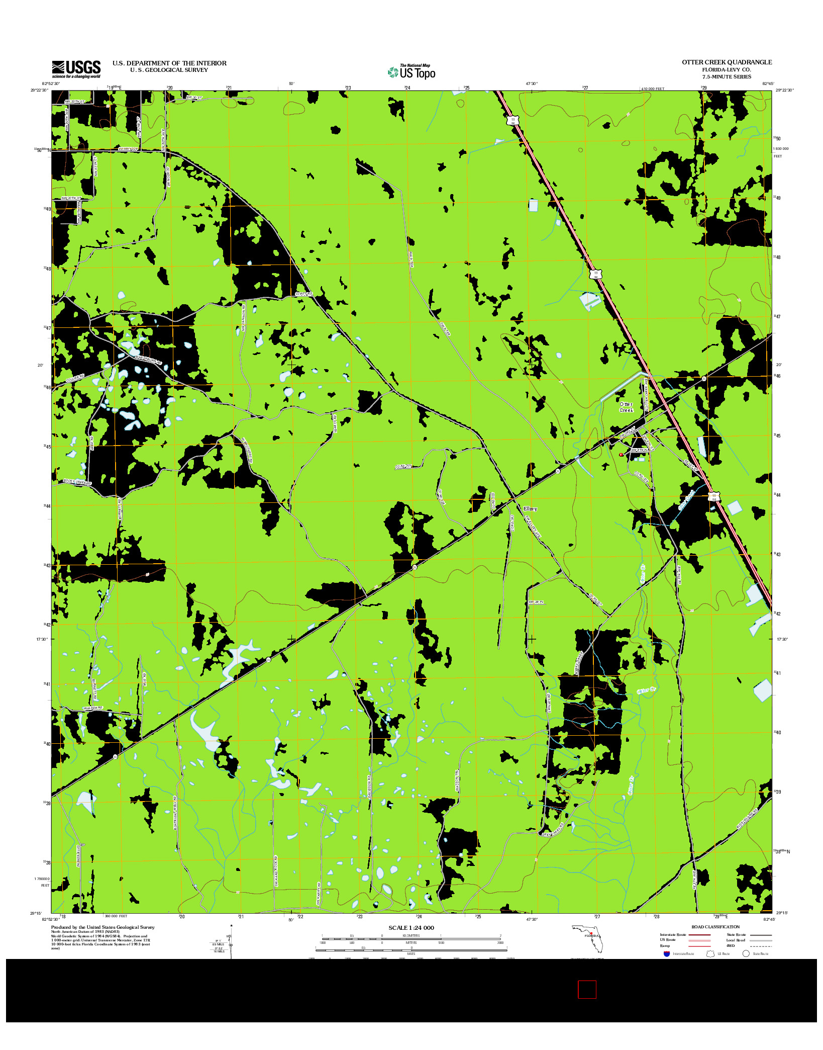 USGS US TOPO 7.5-MINUTE MAP FOR OTTER CREEK, FL 2012