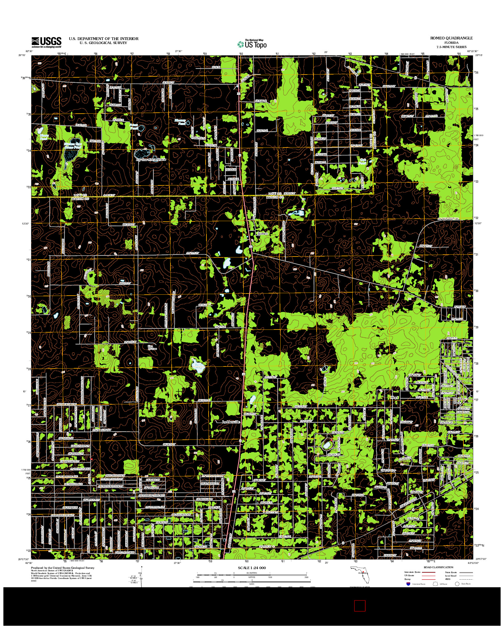 USGS US TOPO 7.5-MINUTE MAP FOR ROMEO, FL 2012