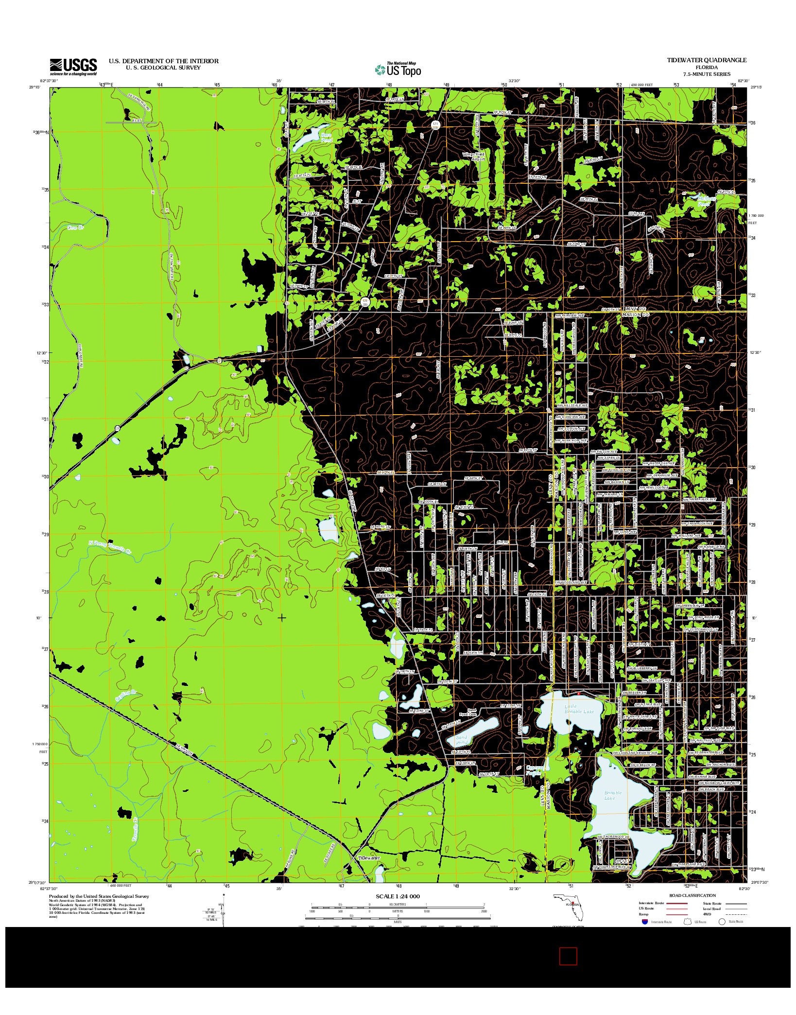 USGS US TOPO 7.5-MINUTE MAP FOR TIDEWATER, FL 2012