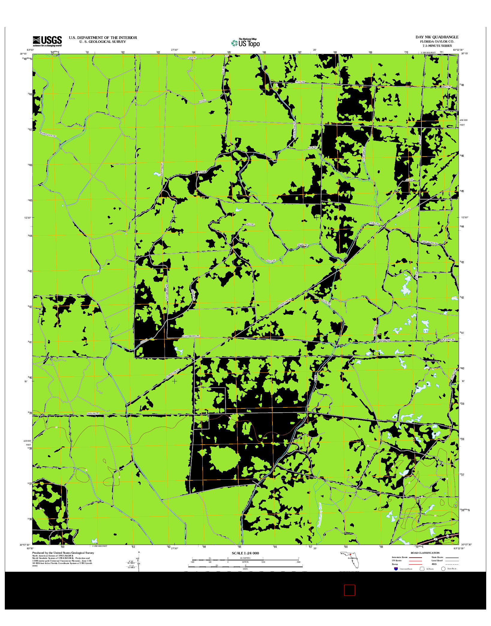 USGS US TOPO 7.5-MINUTE MAP FOR DAY NW, FL 2012