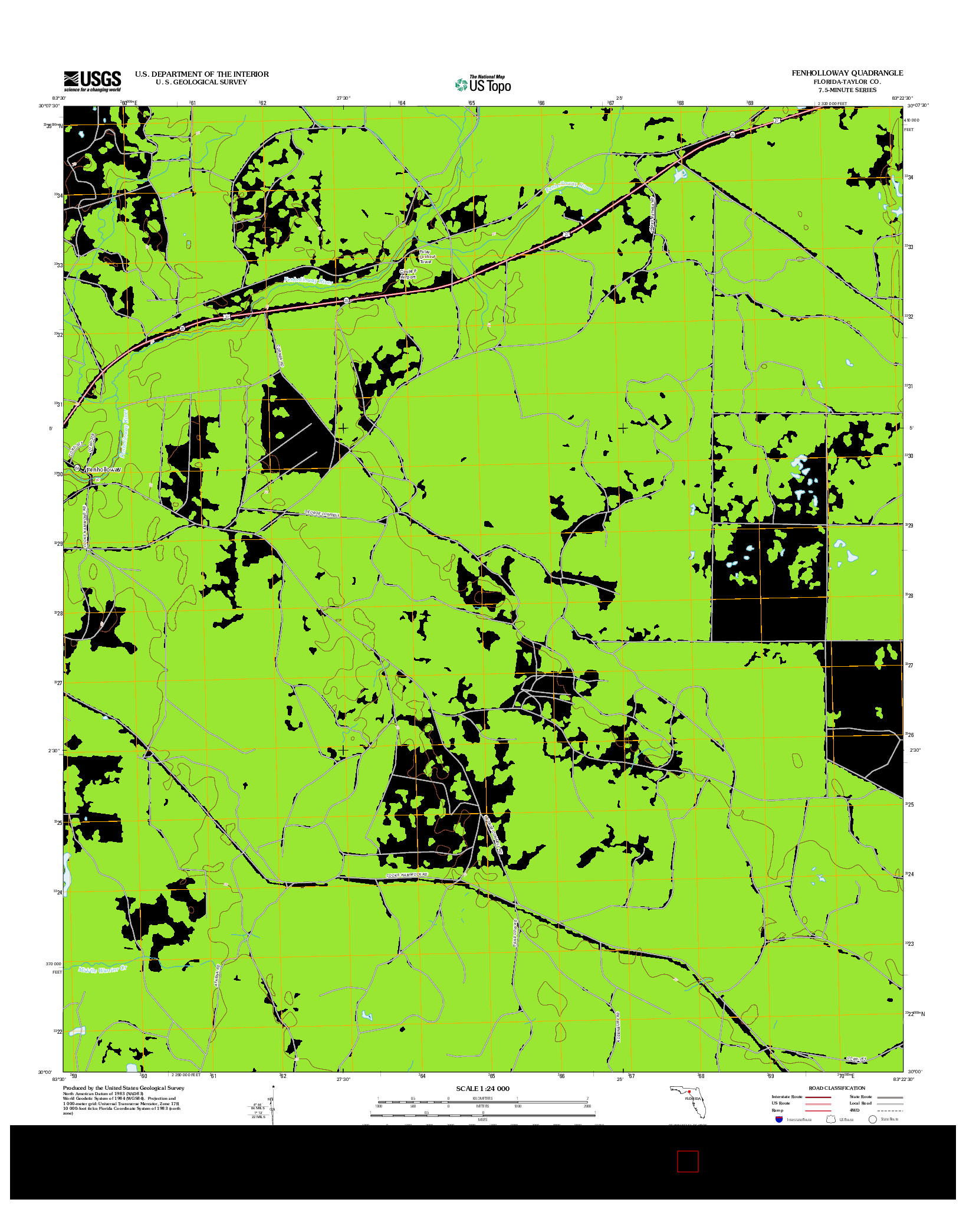USGS US TOPO 7.5-MINUTE MAP FOR FENHOLLOWAY, FL 2012