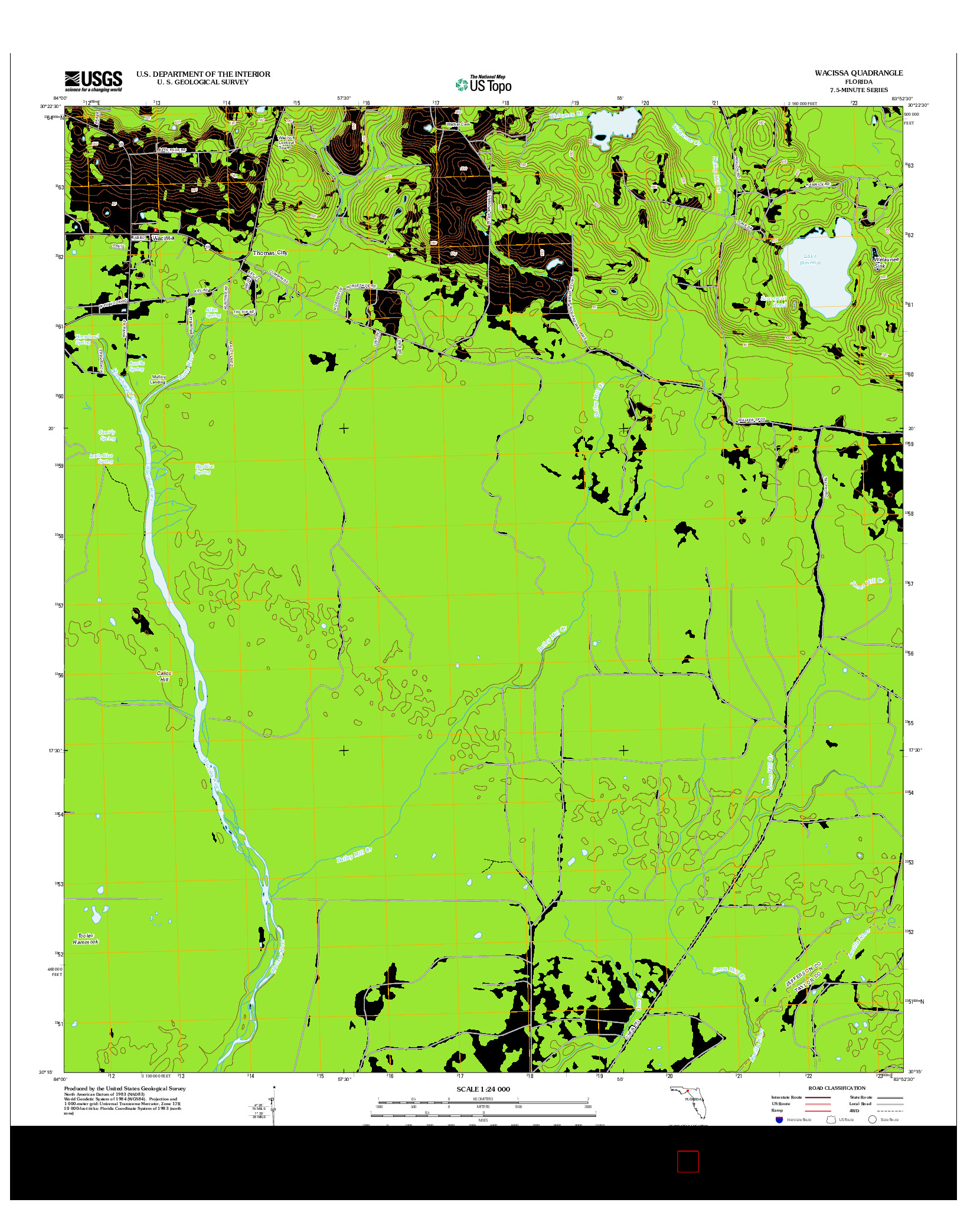 USGS US TOPO 7.5-MINUTE MAP FOR WACISSA, FL 2012