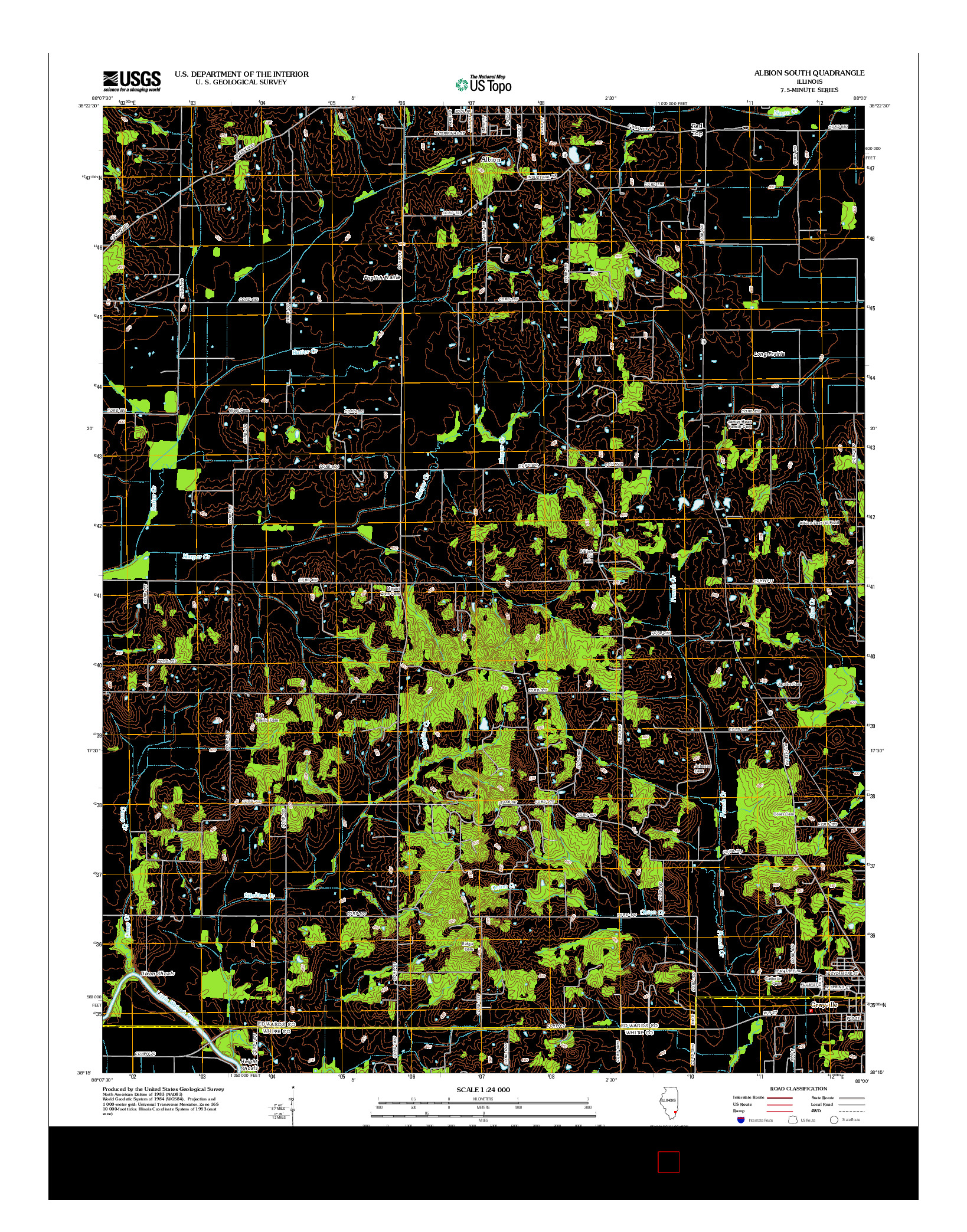 USGS US TOPO 7.5-MINUTE MAP FOR ALBION SOUTH, IL 2012