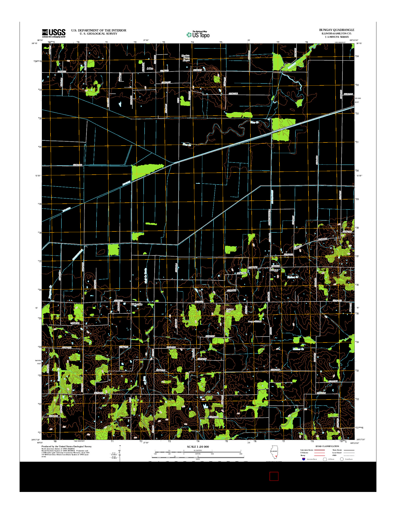 USGS US TOPO 7.5-MINUTE MAP FOR BUNGAY, IL 2012