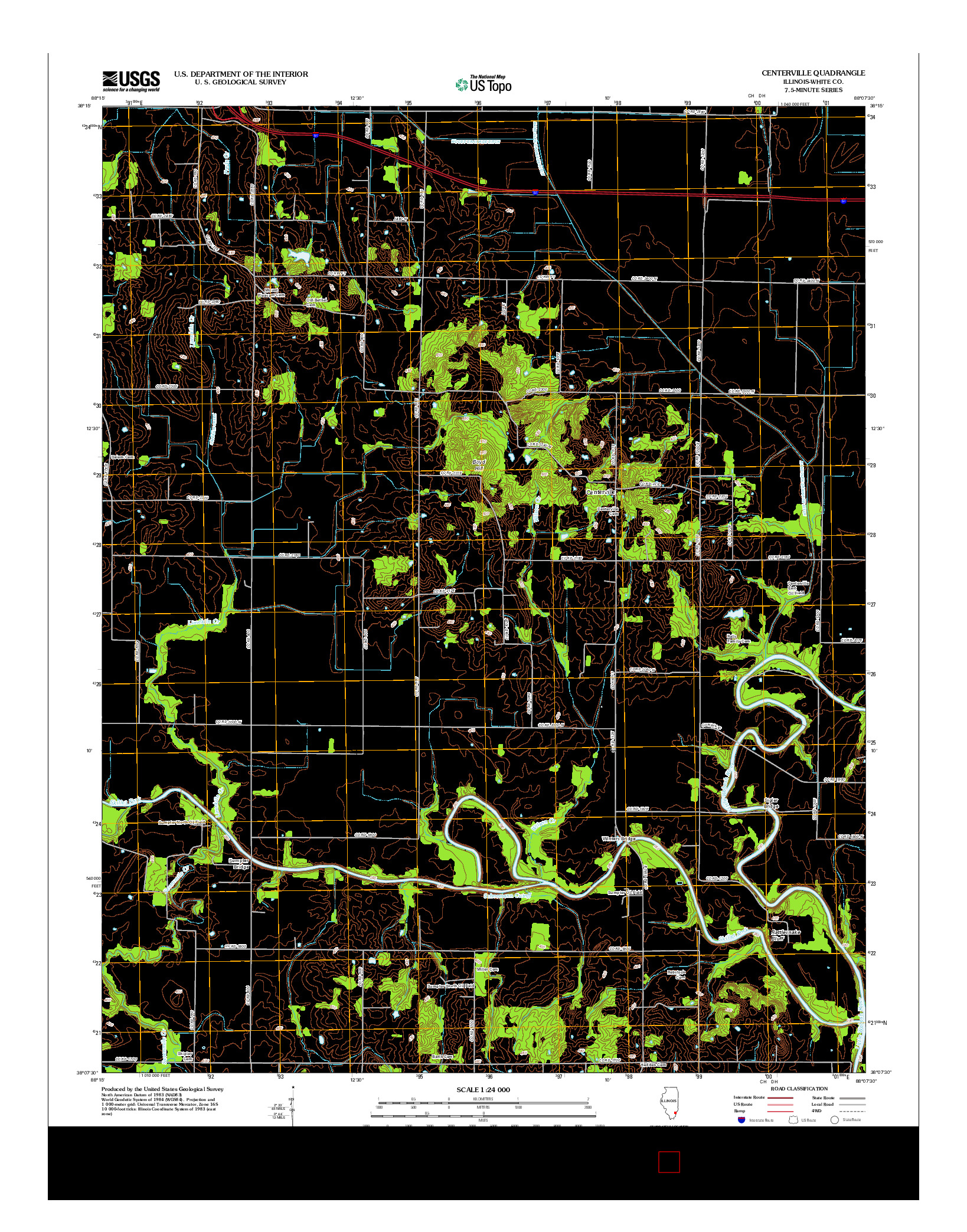 USGS US TOPO 7.5-MINUTE MAP FOR CENTERVILLE, IL 2012