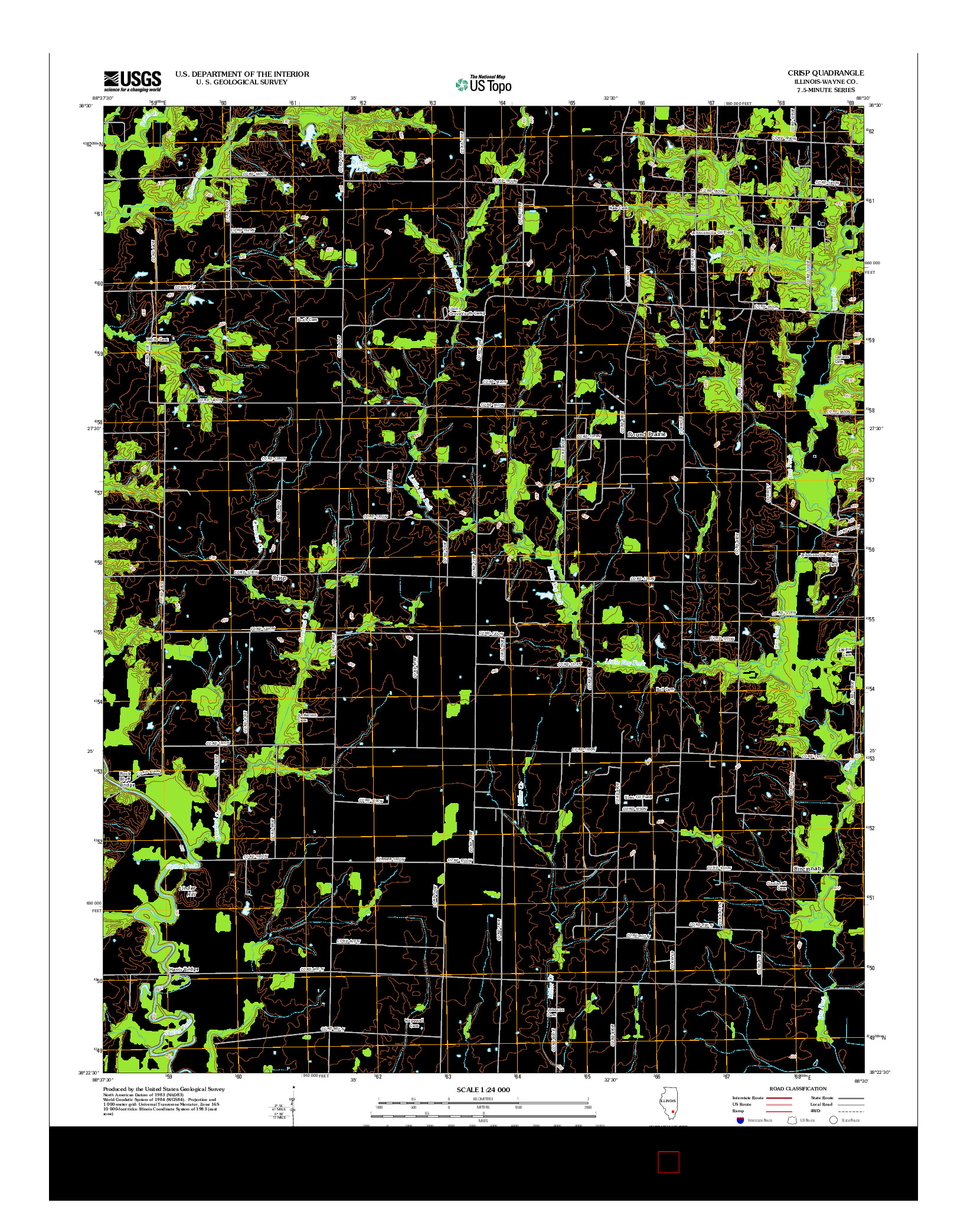 USGS US TOPO 7.5-MINUTE MAP FOR CRISP, IL 2012