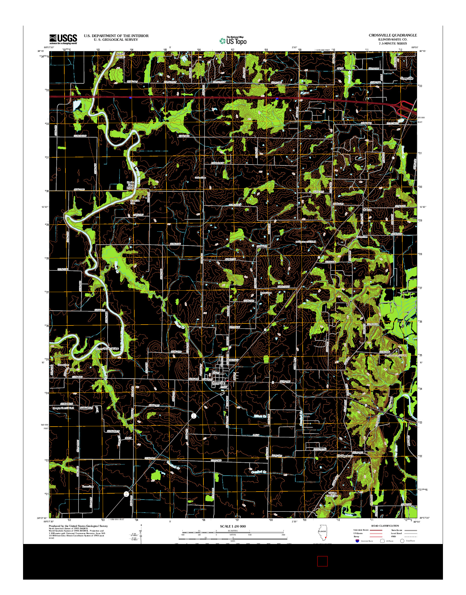 USGS US TOPO 7.5-MINUTE MAP FOR CROSSVILLE, IL 2012