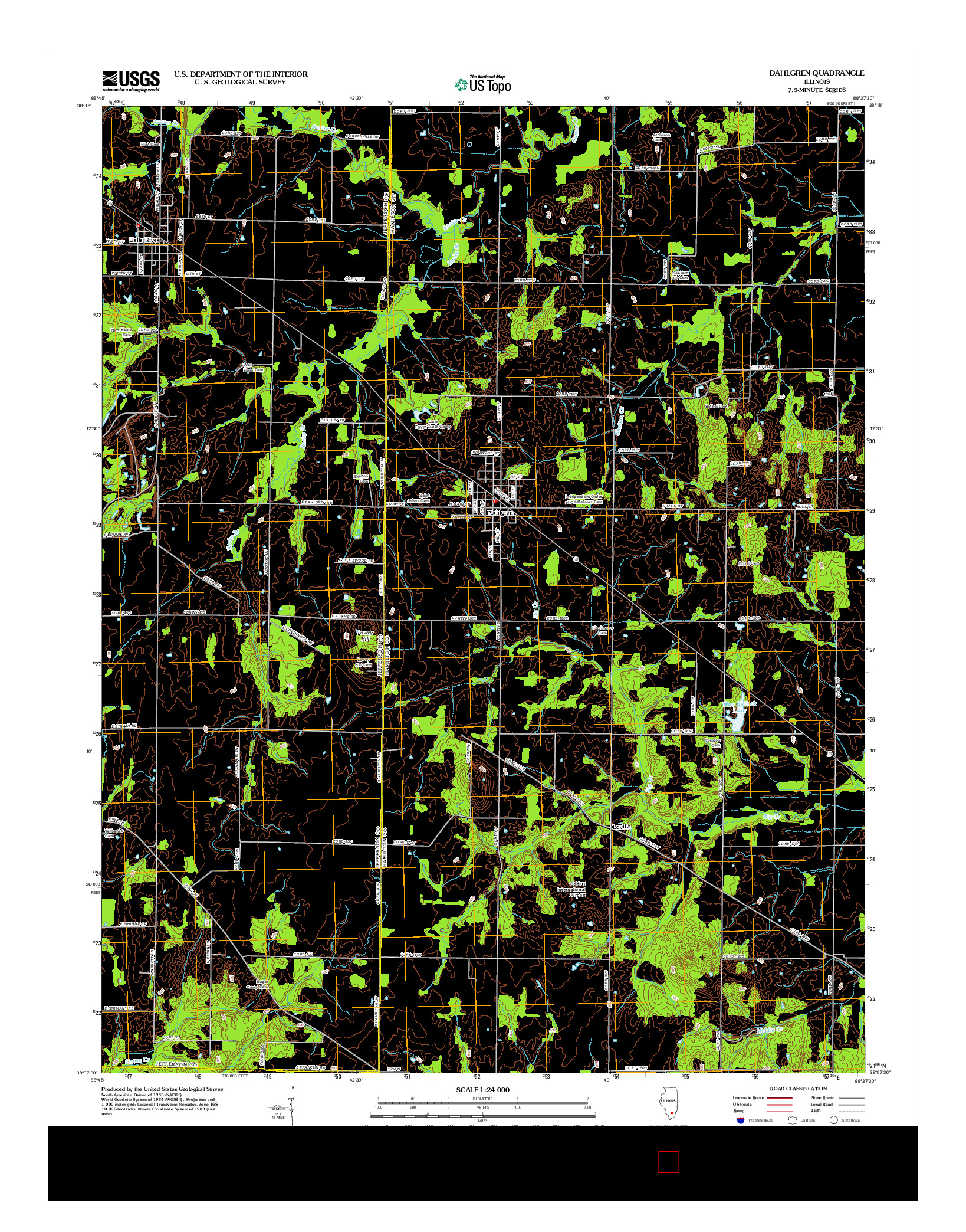 USGS US TOPO 7.5-MINUTE MAP FOR DAHLGREN, IL 2012