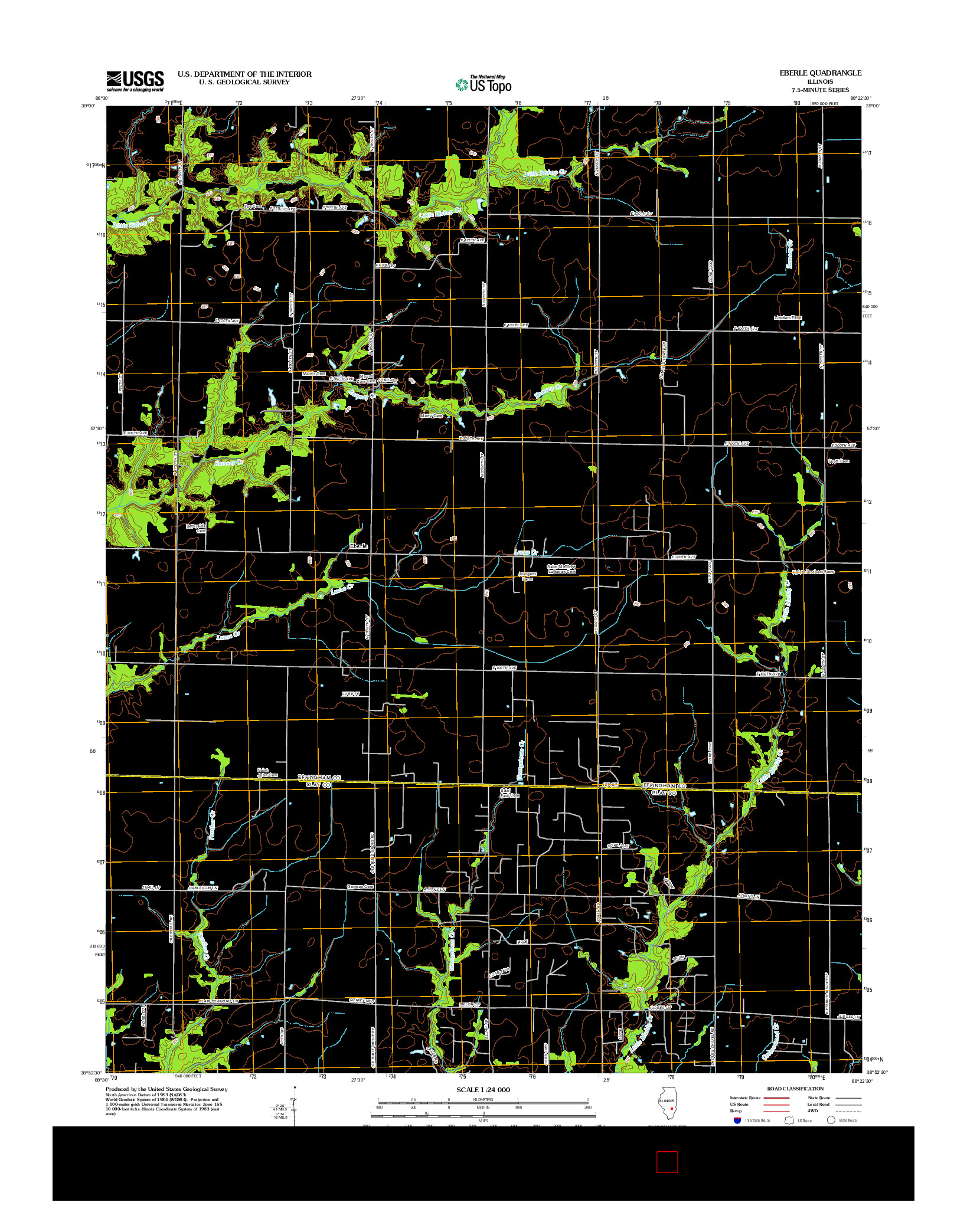 USGS US TOPO 7.5-MINUTE MAP FOR EBERLE, IL 2012