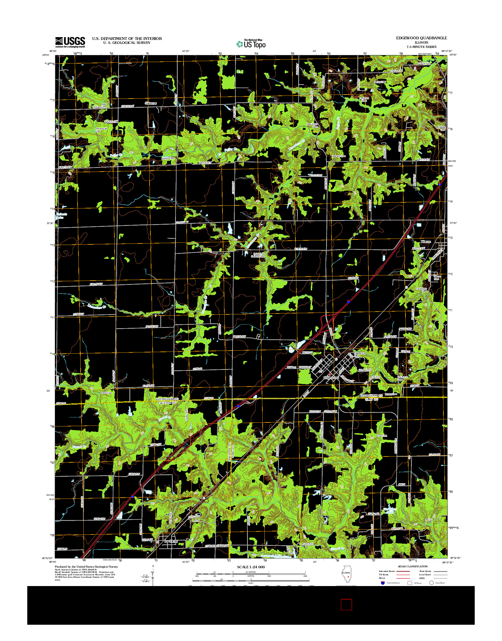 USGS US TOPO 7.5-MINUTE MAP FOR EDGEWOOD, IL 2012