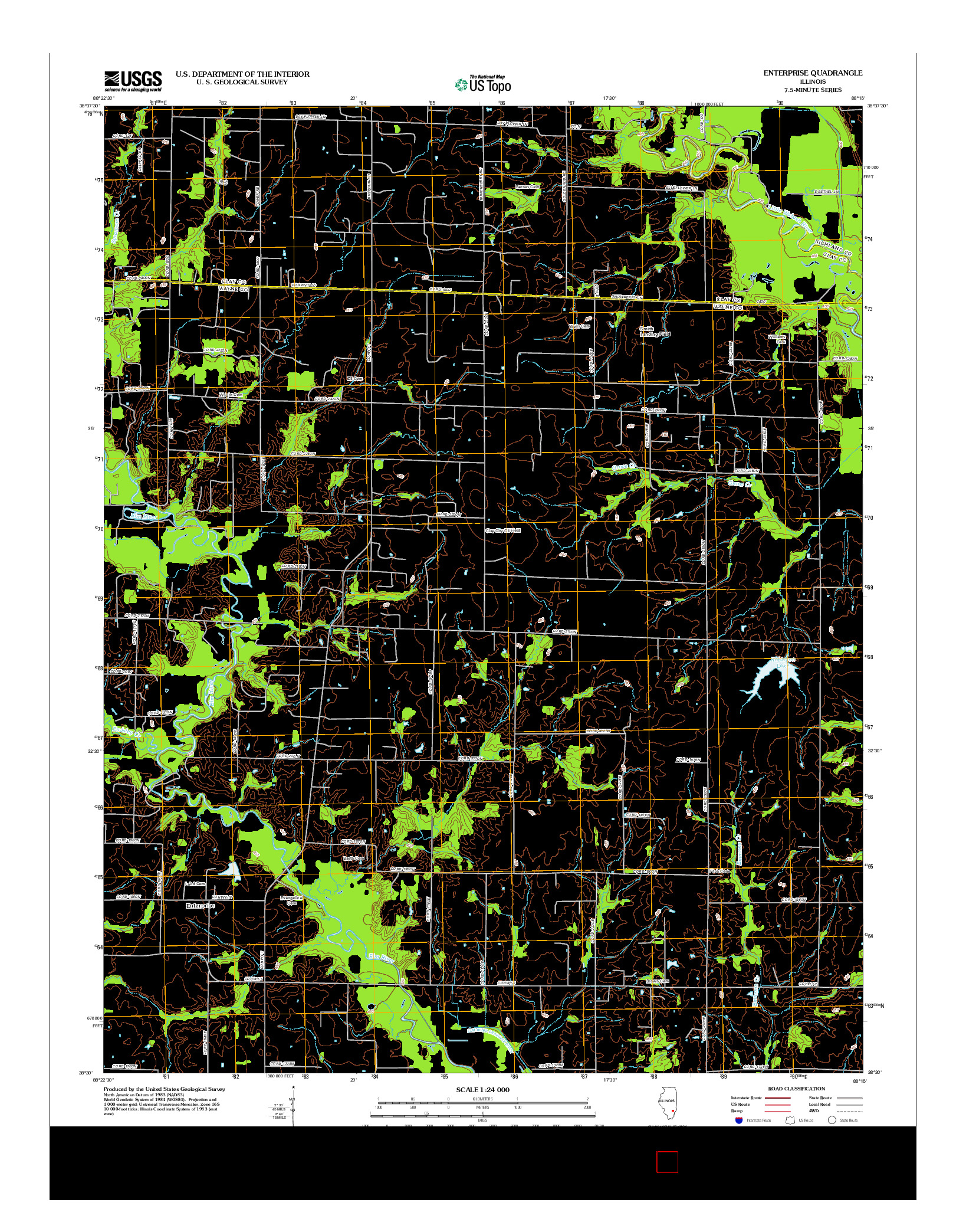 USGS US TOPO 7.5-MINUTE MAP FOR ENTERPRISE, IL 2012