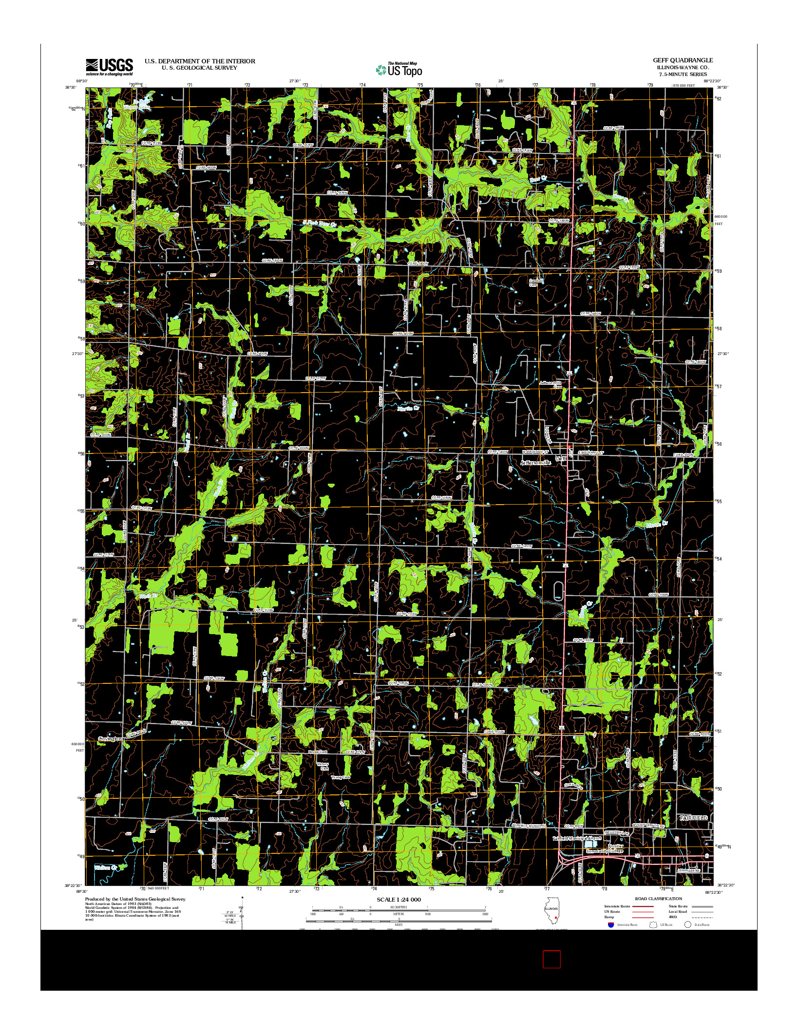 USGS US TOPO 7.5-MINUTE MAP FOR GEFF, IL 2012