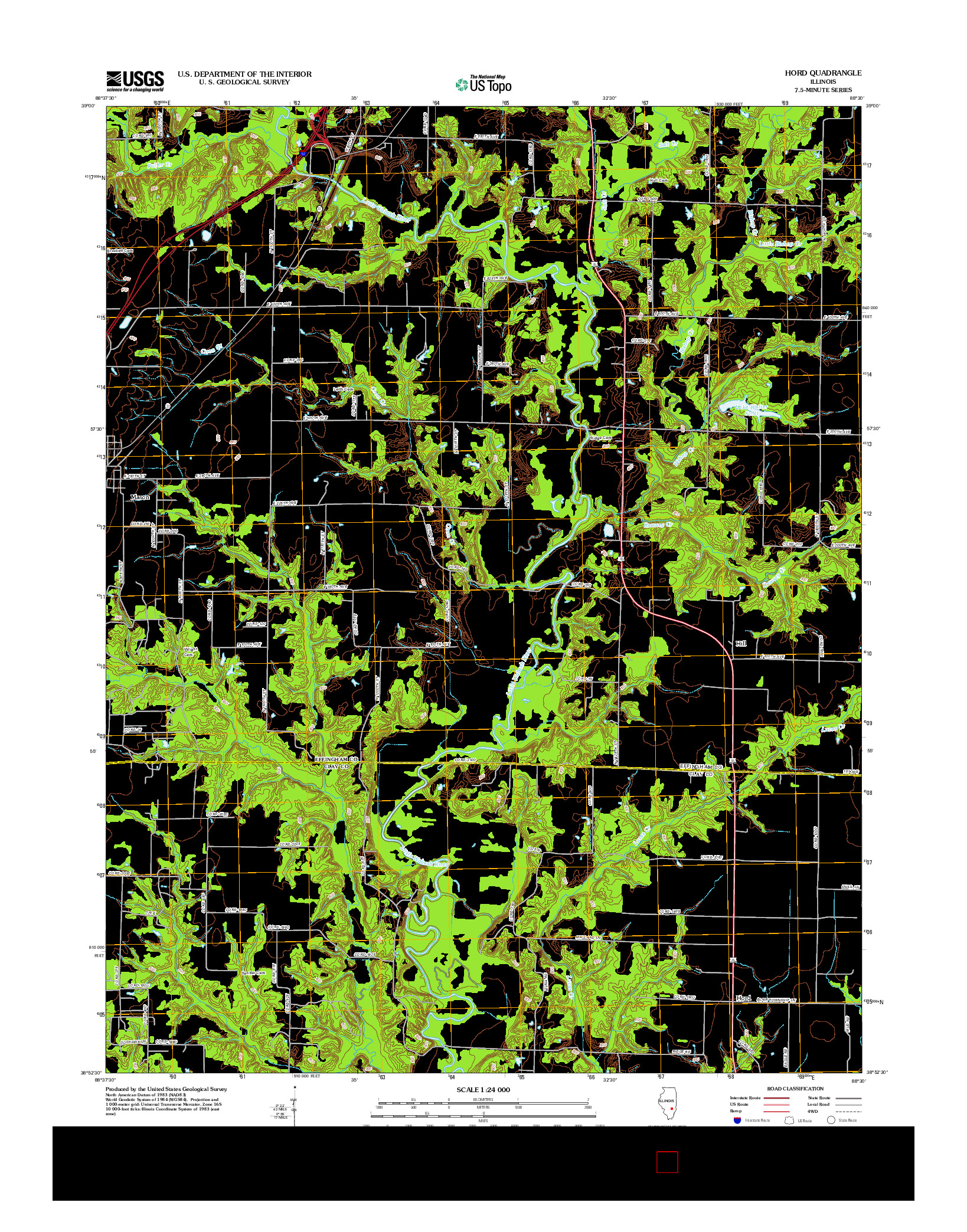 USGS US TOPO 7.5-MINUTE MAP FOR HORD, IL 2012