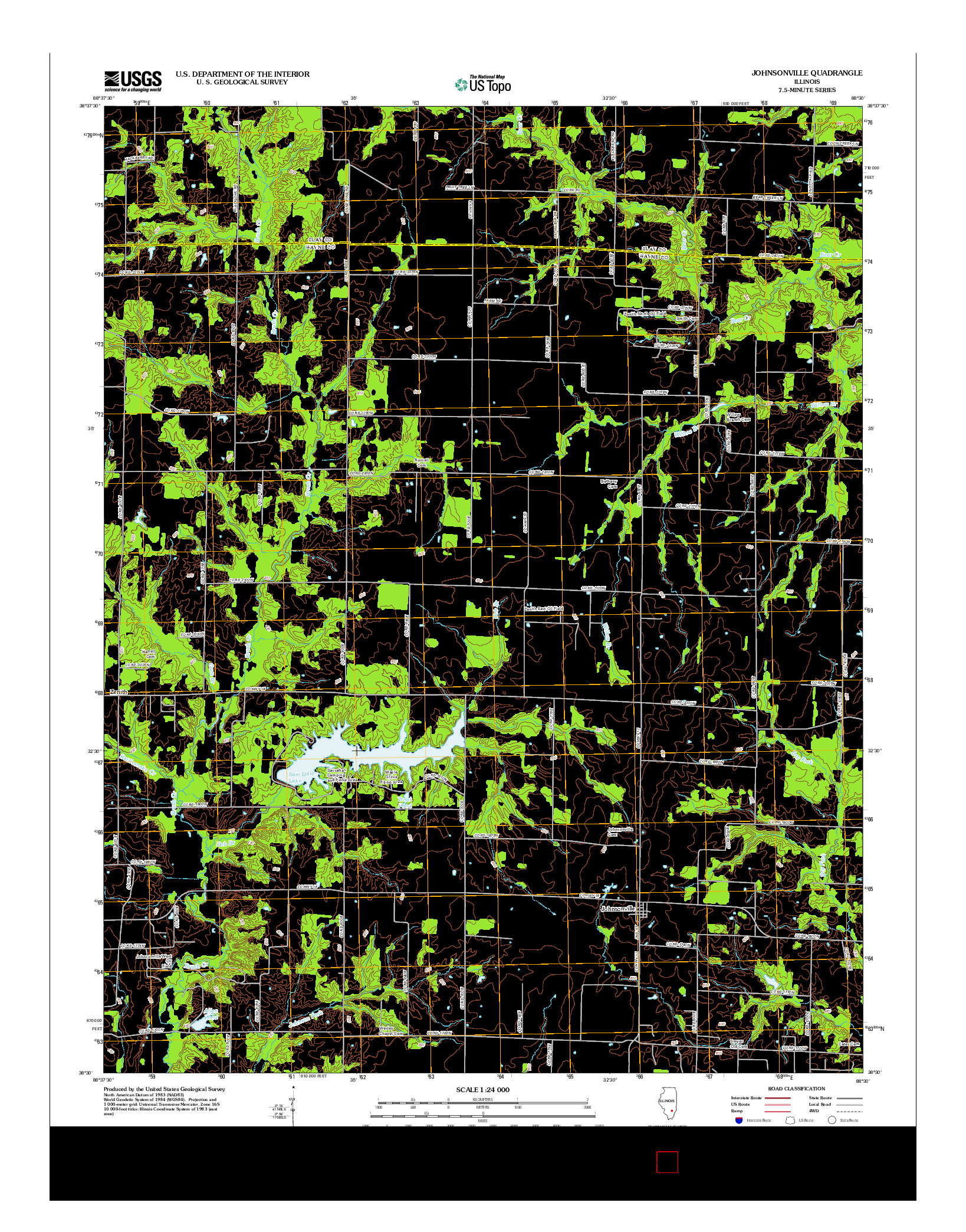 USGS US TOPO 7.5-MINUTE MAP FOR JOHNSONVILLE, IL 2012