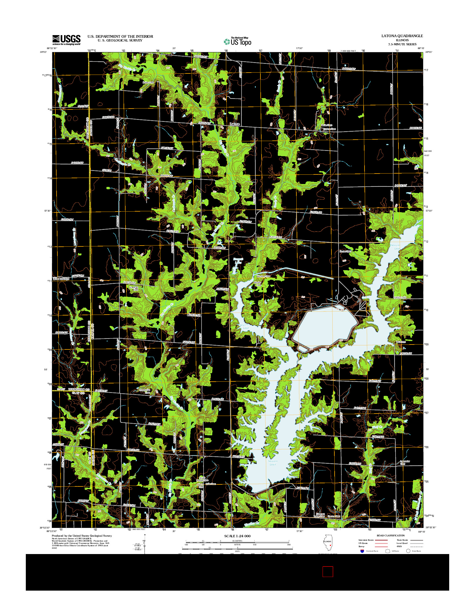 USGS US TOPO 7.5-MINUTE MAP FOR LATONA, IL 2012
