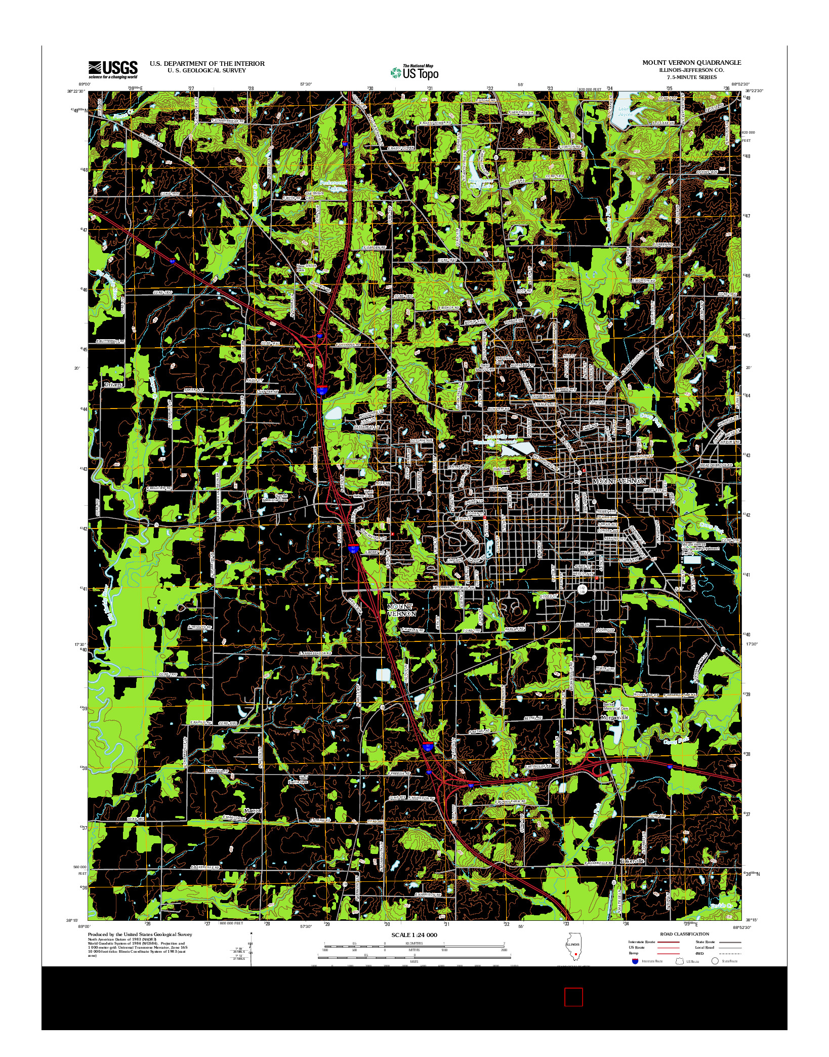 USGS US TOPO 7.5-MINUTE MAP FOR MOUNT VERNON, IL 2012