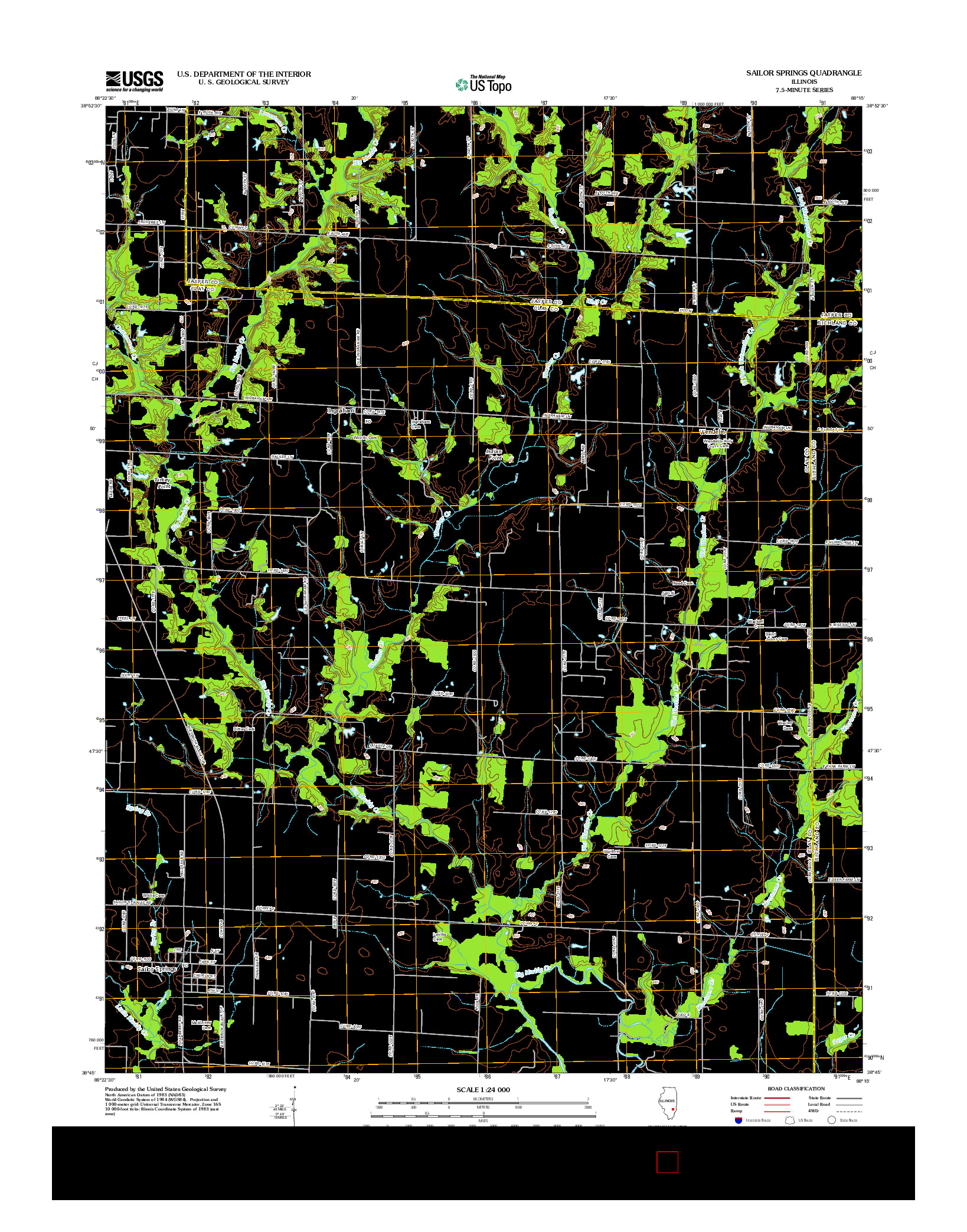USGS US TOPO 7.5-MINUTE MAP FOR SAILOR SPRINGS, IL 2012