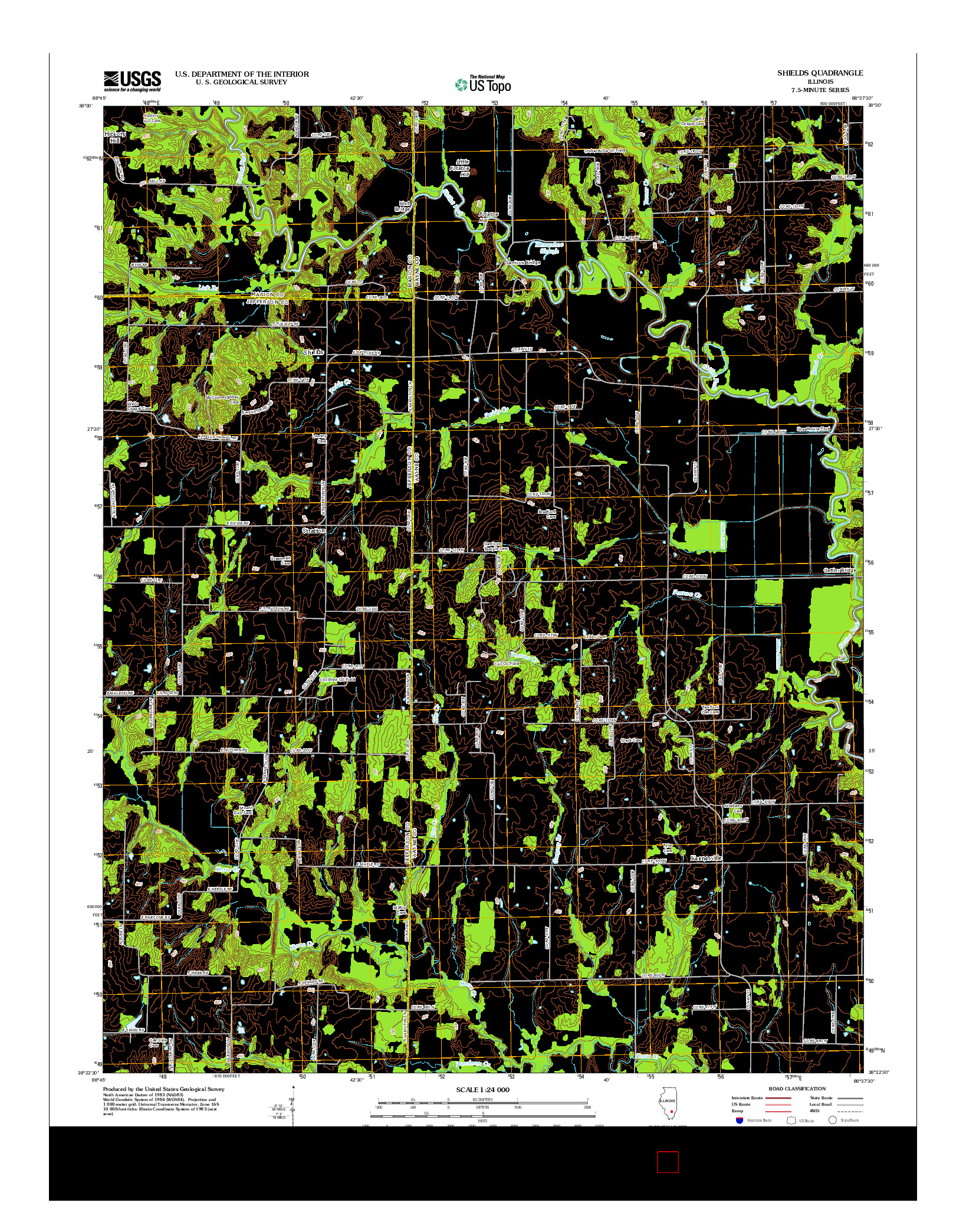 USGS US TOPO 7.5-MINUTE MAP FOR SHIELDS, IL 2012