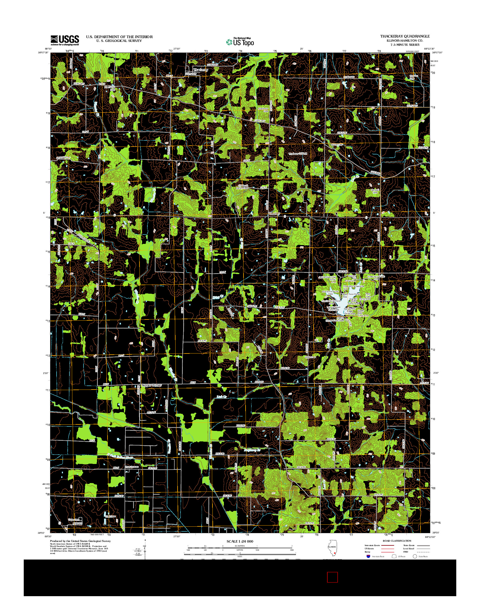 USGS US TOPO 7.5-MINUTE MAP FOR THACKERAY, IL 2012