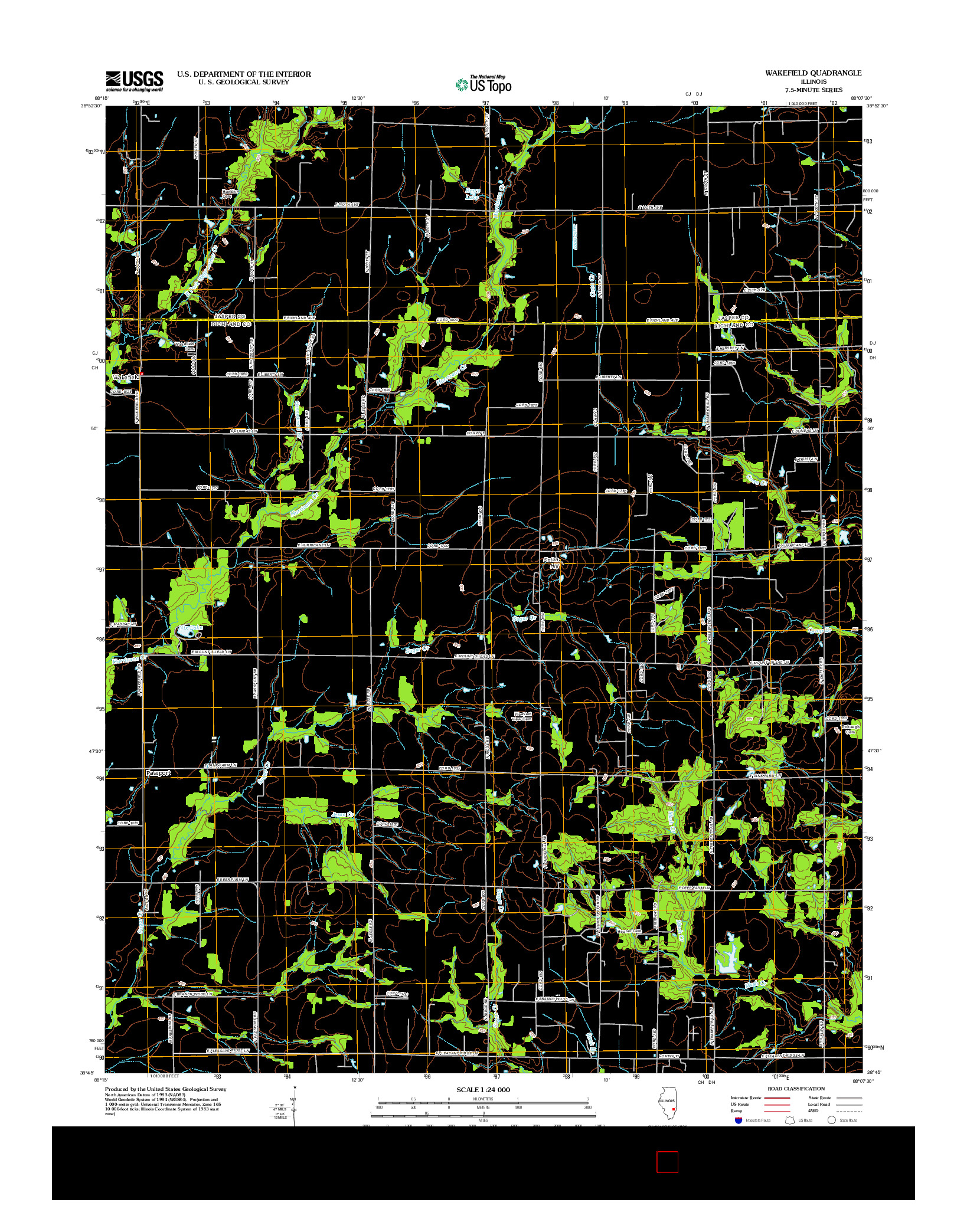 USGS US TOPO 7.5-MINUTE MAP FOR WAKEFIELD, IL 2012