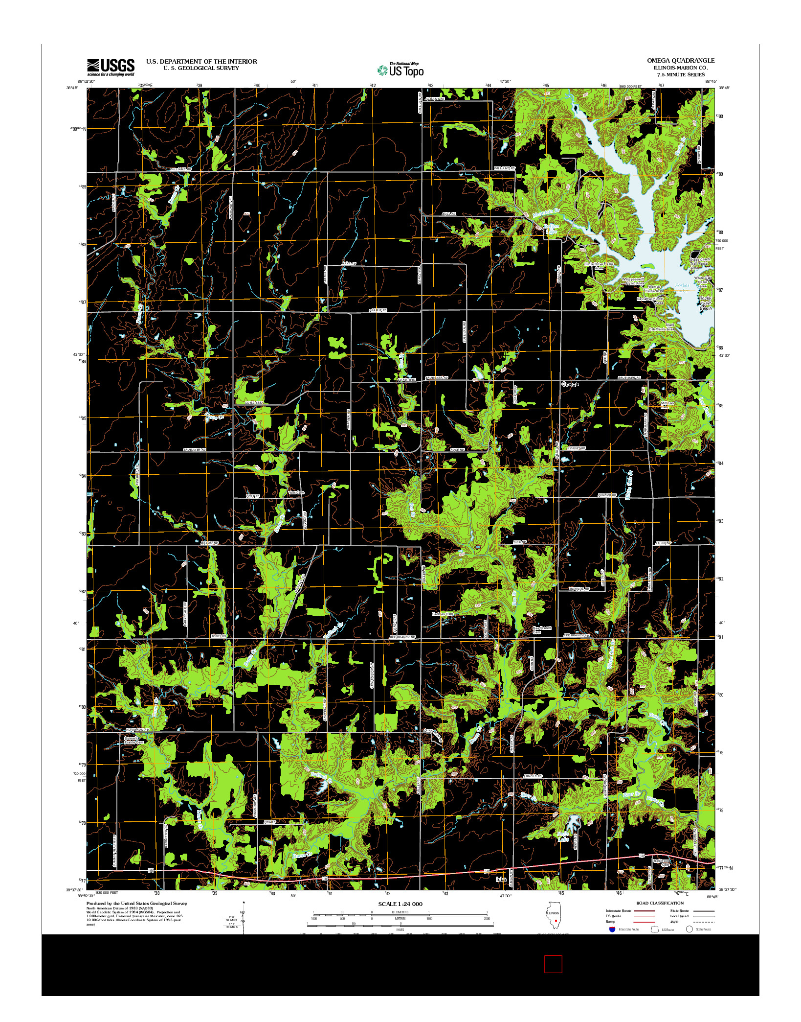 USGS US TOPO 7.5-MINUTE MAP FOR OMEGA, IL 2012