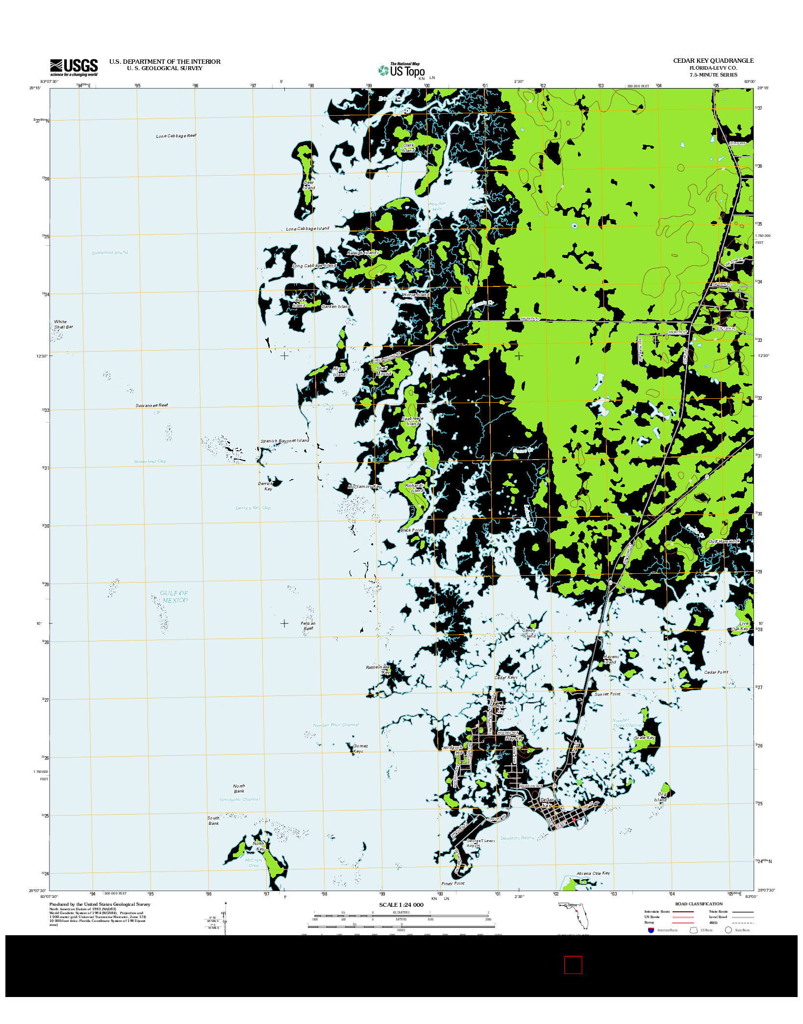 USGS US TOPO 7.5-MINUTE MAP FOR CEDAR KEY, FL 2012