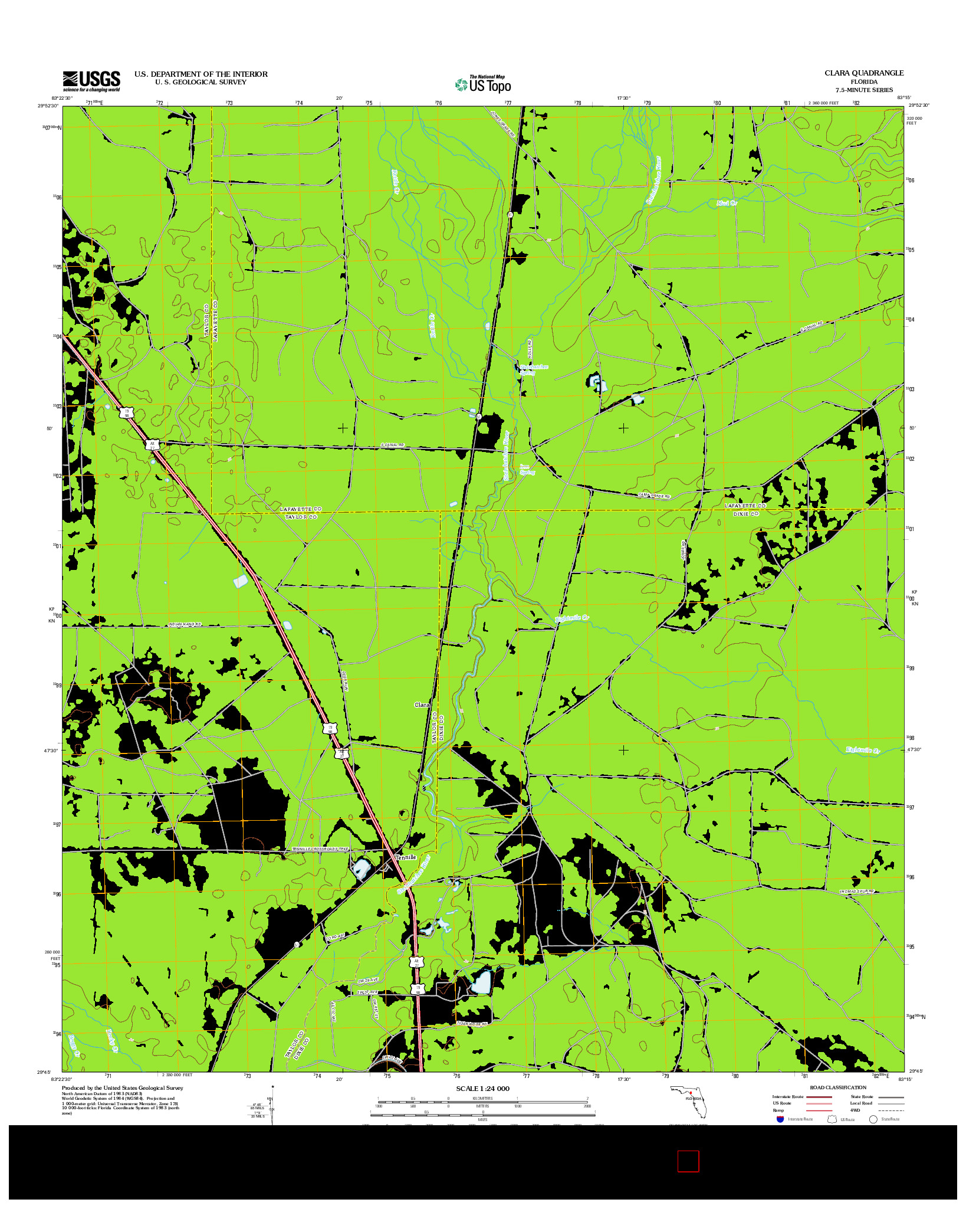 USGS US TOPO 7.5-MINUTE MAP FOR CLARA, FL 2012