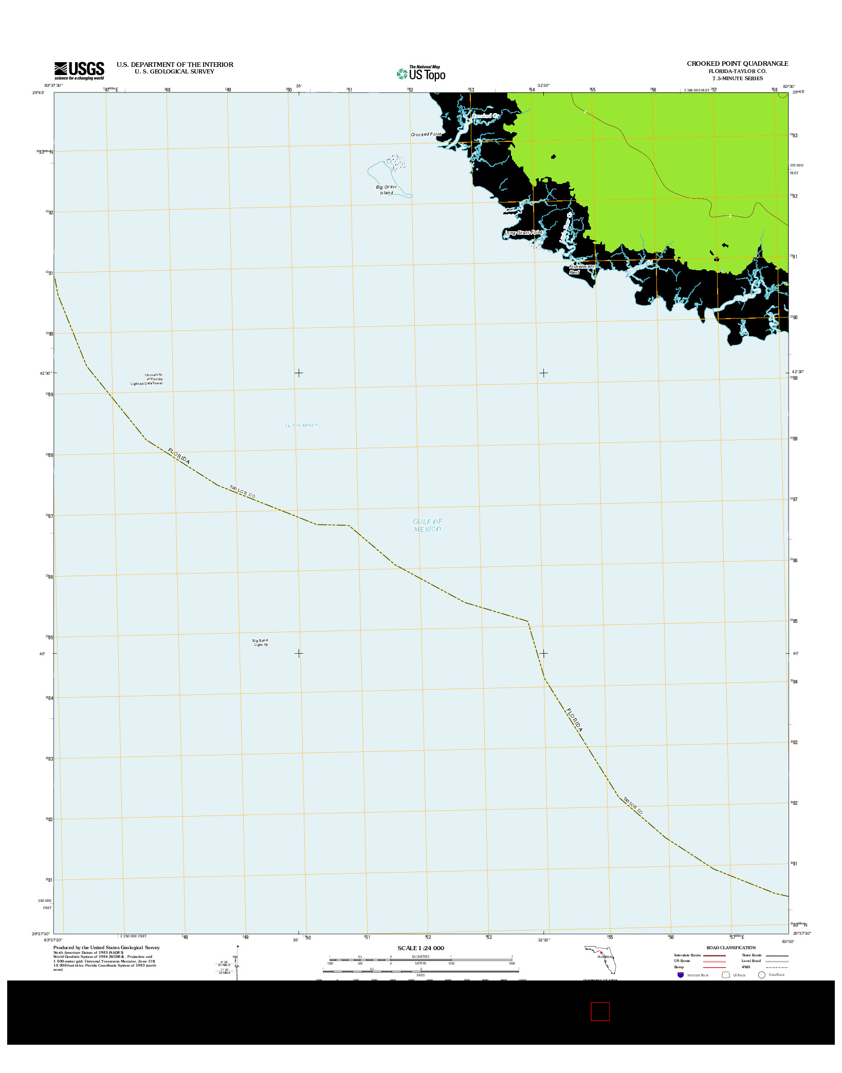 USGS US TOPO 7.5-MINUTE MAP FOR CROOKED POINT, FL 2012