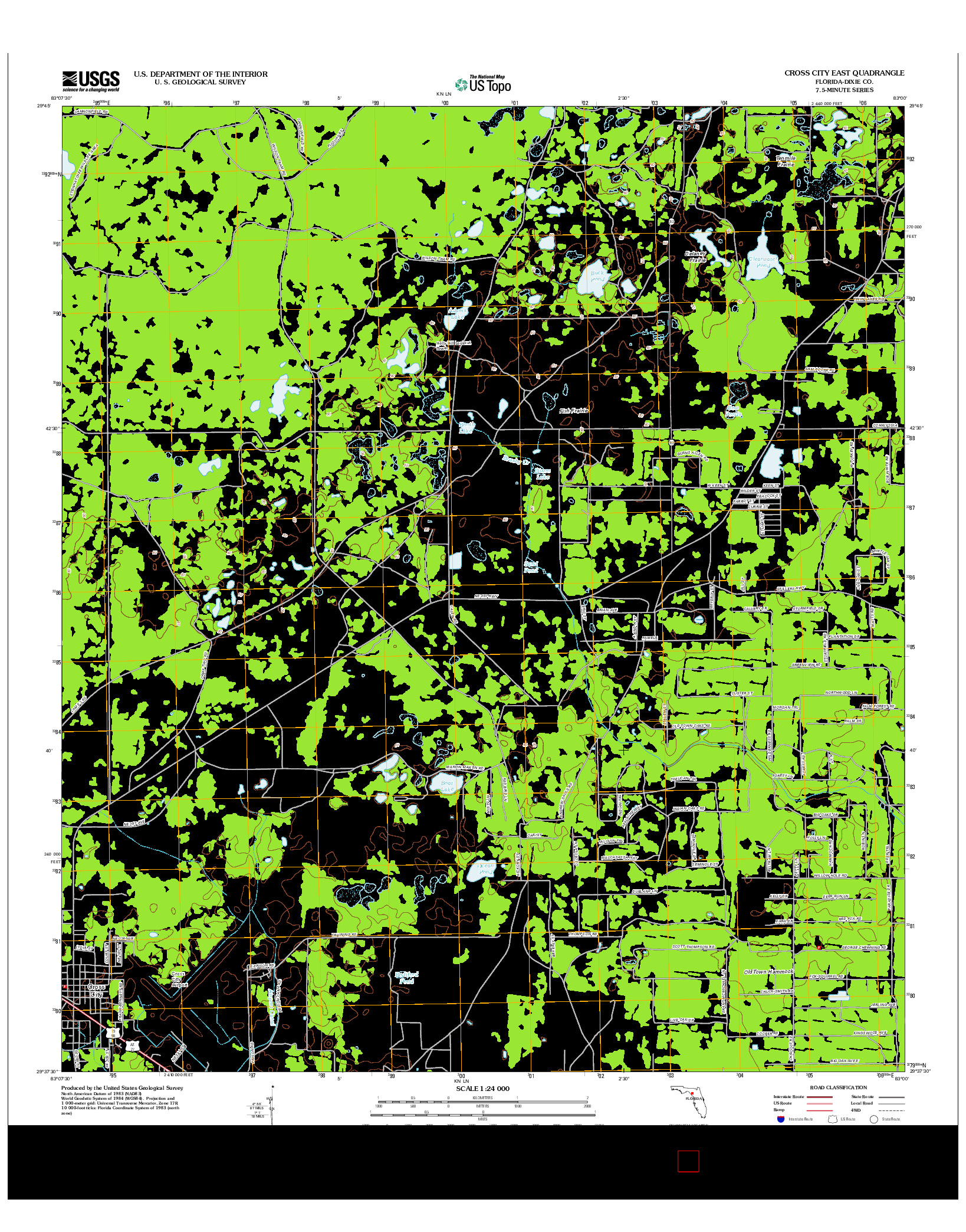 USGS US TOPO 7.5-MINUTE MAP FOR CROSS CITY EAST, FL 2012