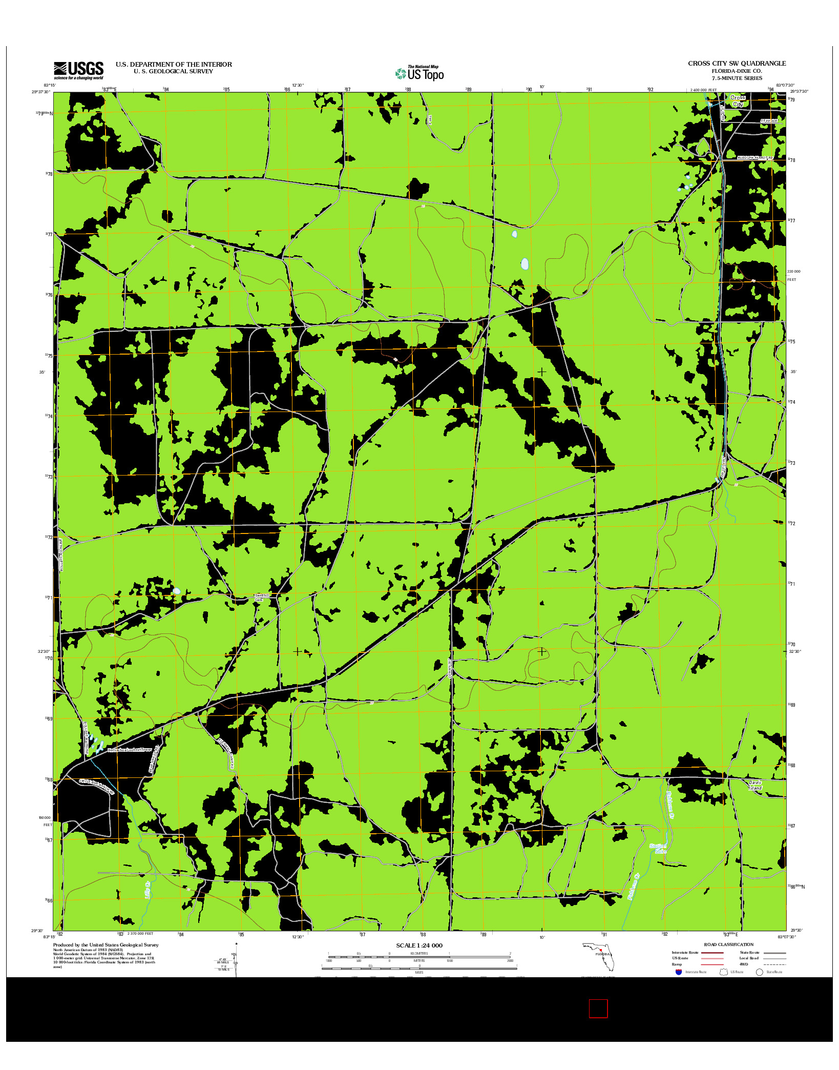 USGS US TOPO 7.5-MINUTE MAP FOR CROSS CITY SW, FL 2012