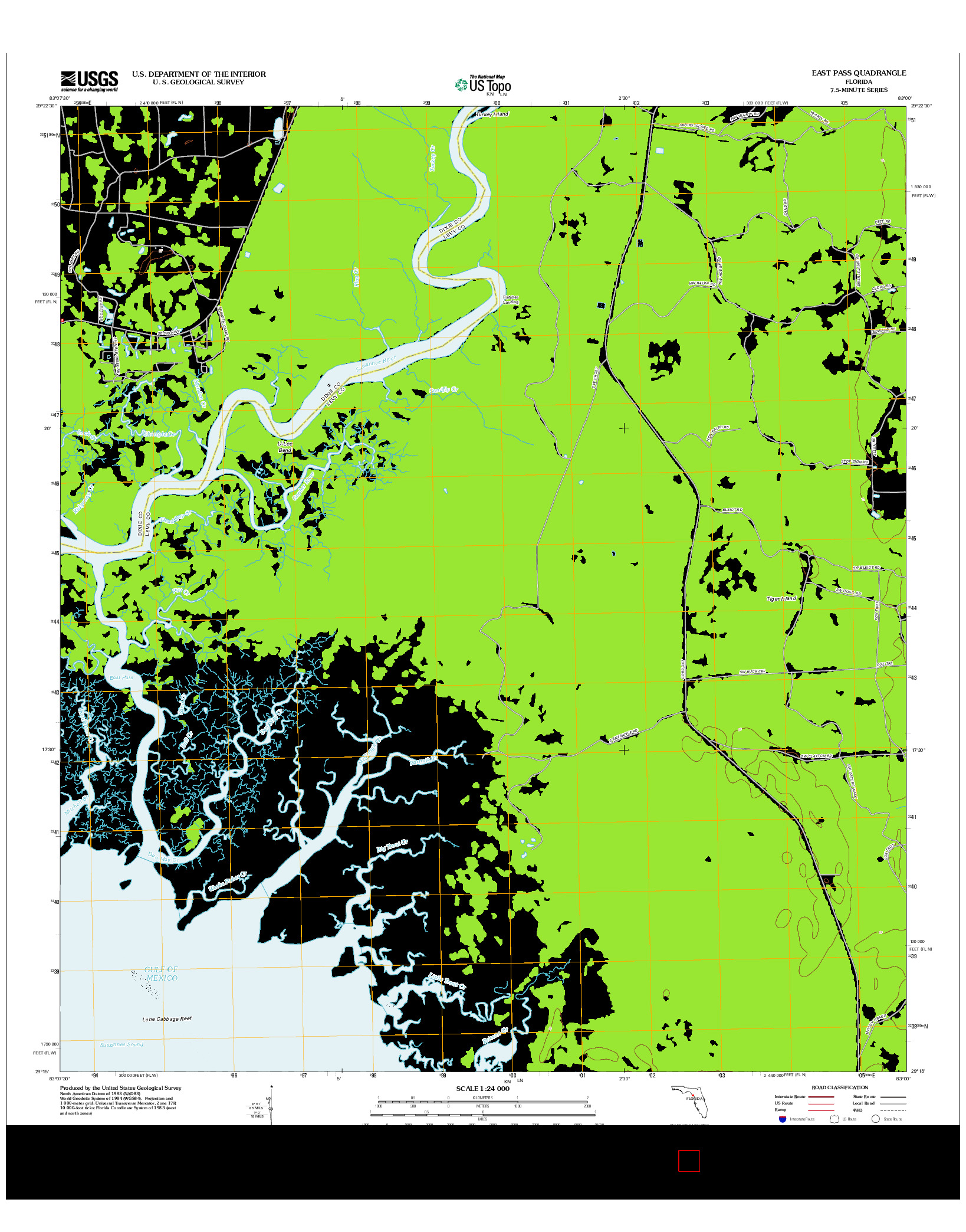 USGS US TOPO 7.5-MINUTE MAP FOR EAST PASS, FL 2012