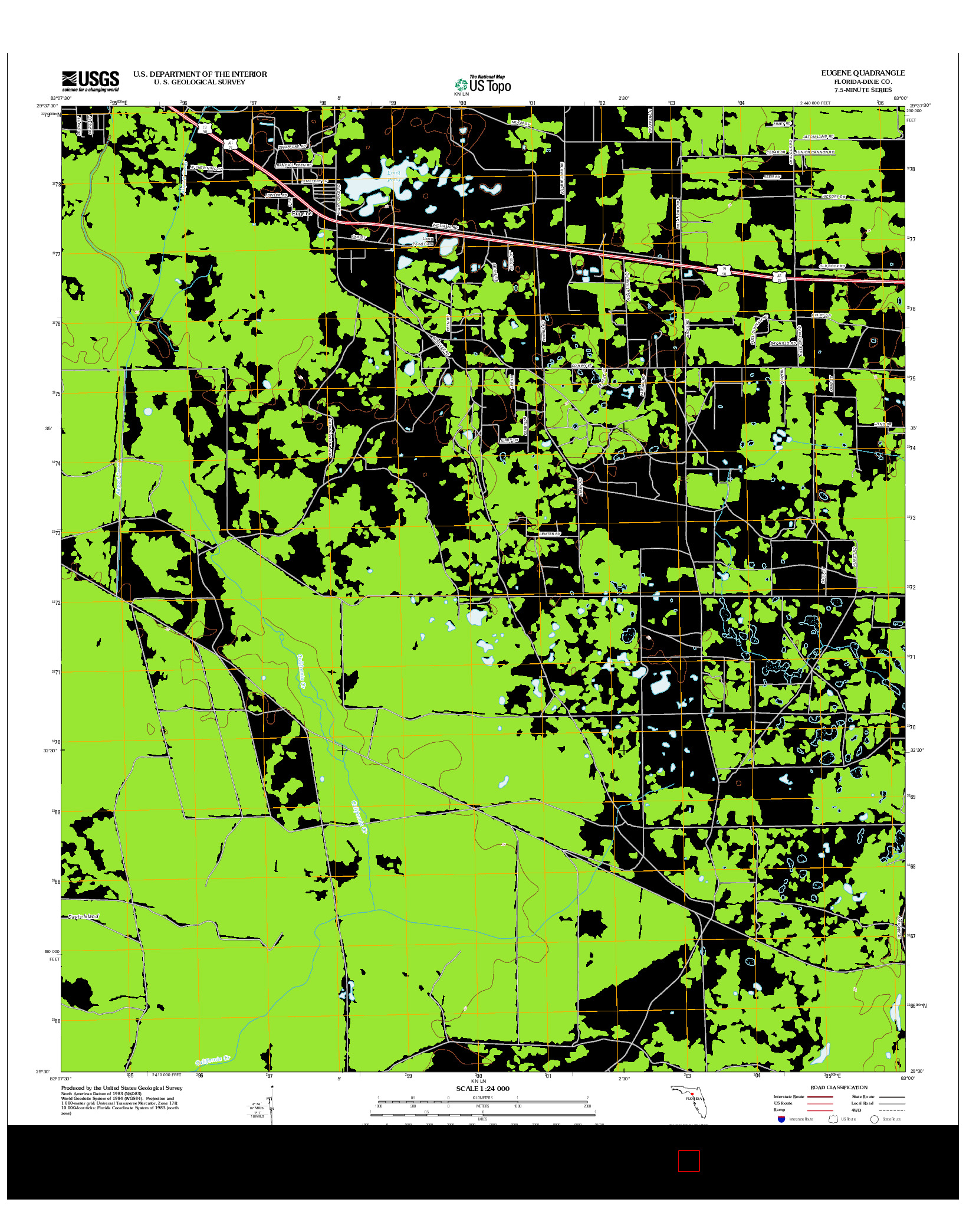 USGS US TOPO 7.5-MINUTE MAP FOR EUGENE, FL 2012
