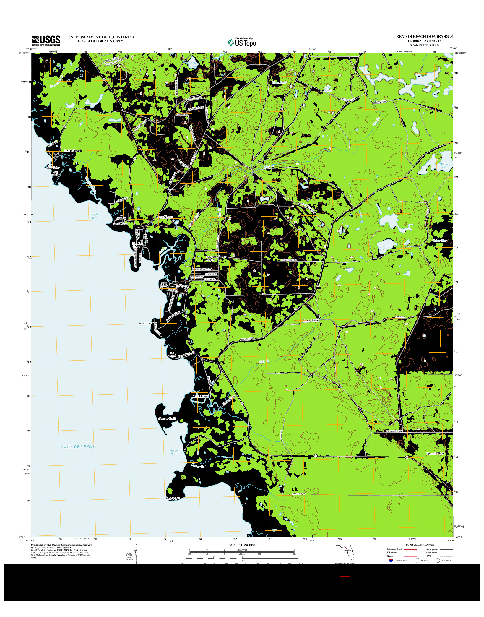 USGS US TOPO 7.5-MINUTE MAP FOR KEATON BEACH, FL 2012