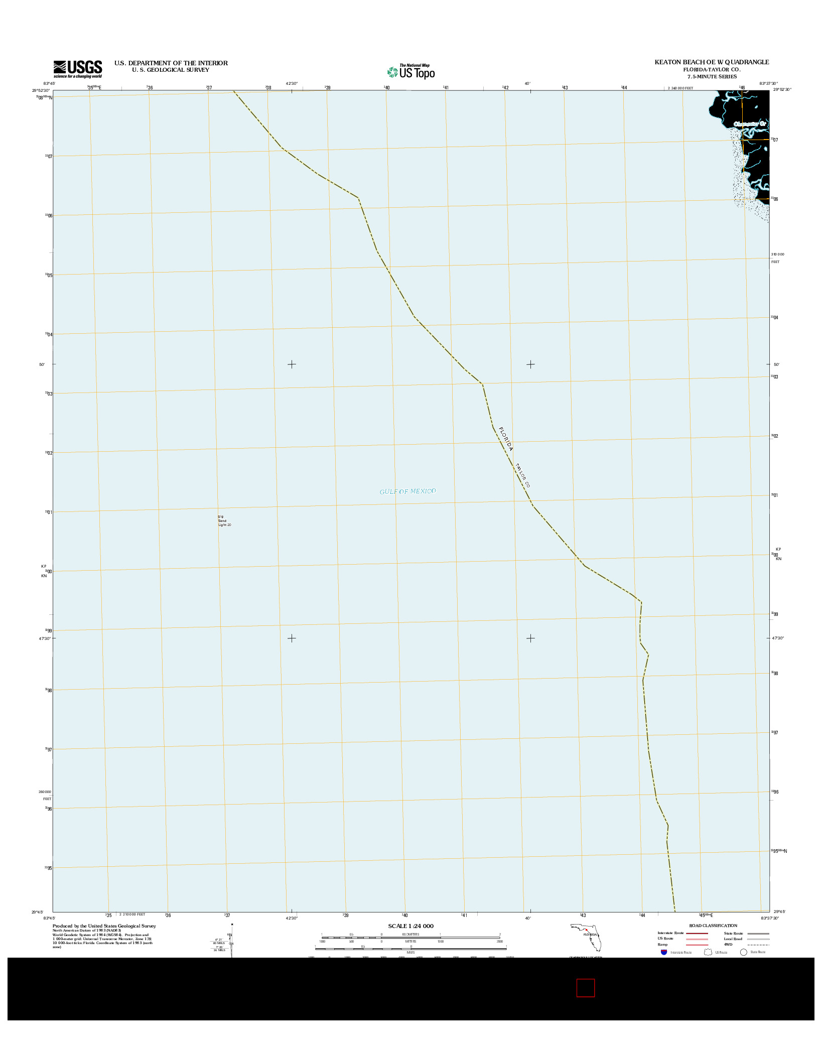 USGS US TOPO 7.5-MINUTE MAP FOR KEATON BEACH OE W, FL 2012