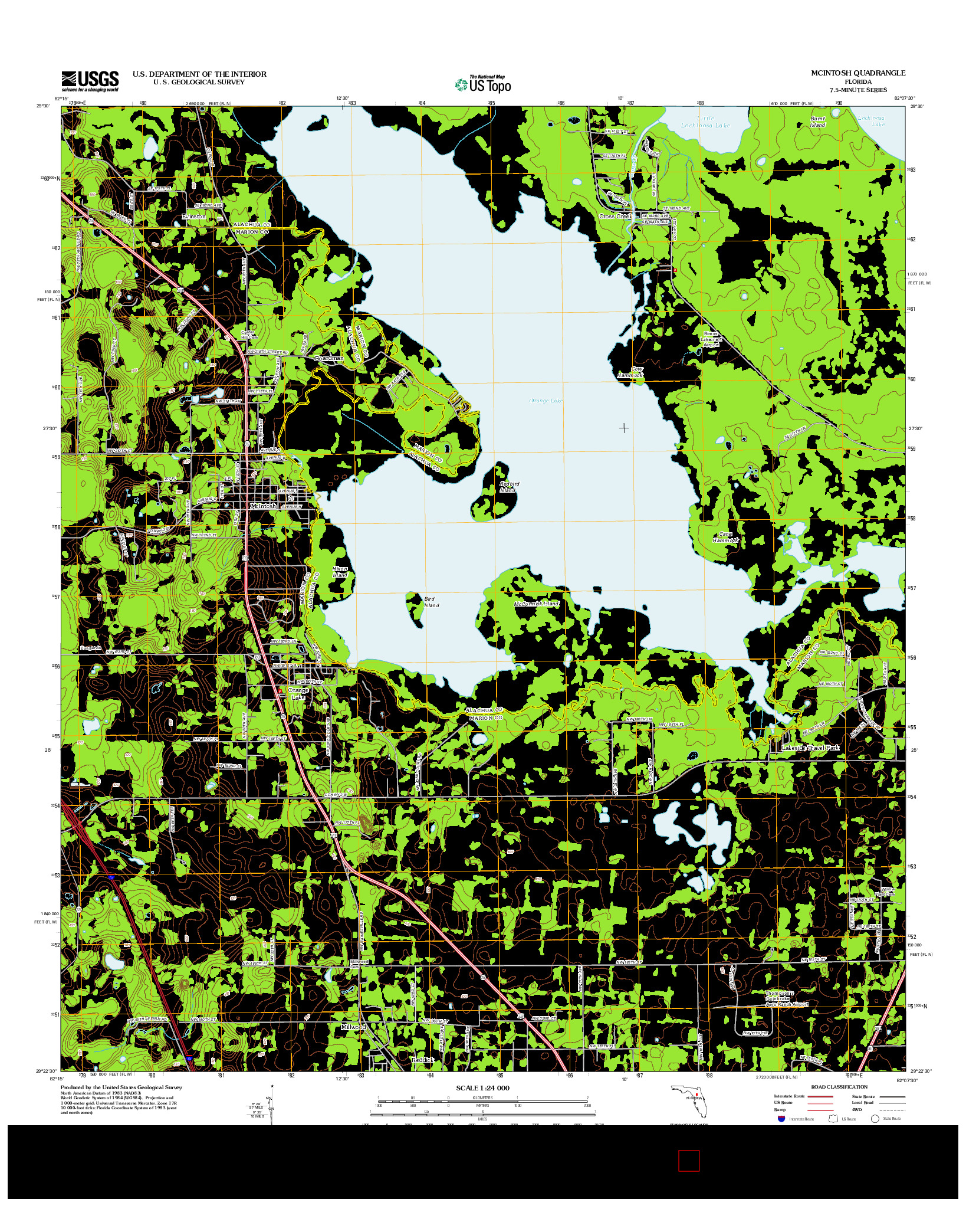 USGS US TOPO 7.5-MINUTE MAP FOR MCINTOSH, FL 2012