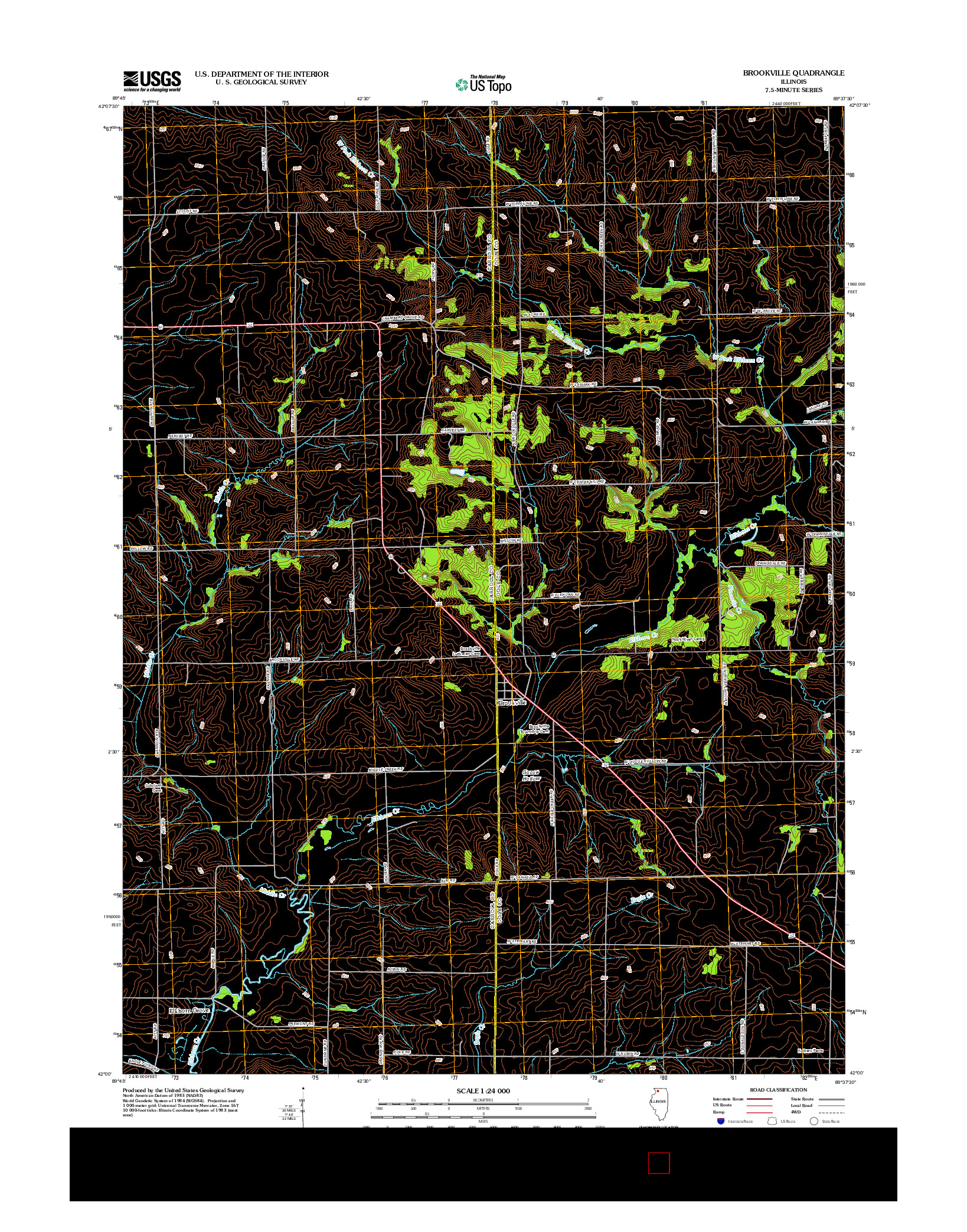 USGS US TOPO 7.5-MINUTE MAP FOR BROOKVILLE, IL 2012